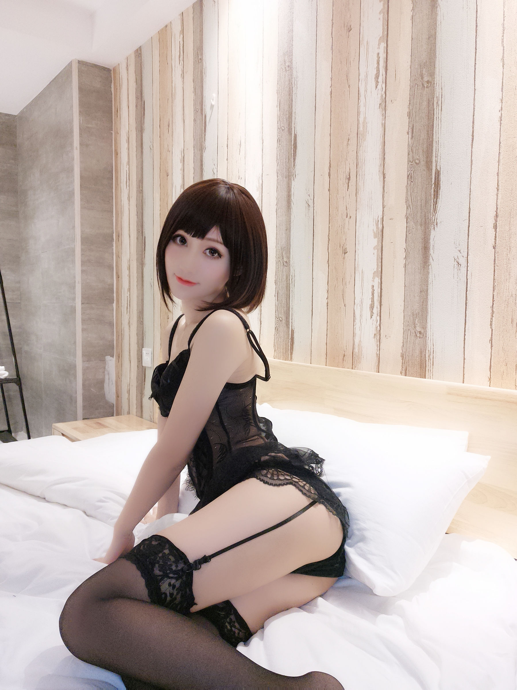 [网红COSER写真] 木之本果 - 黑色情趣内衣第8张