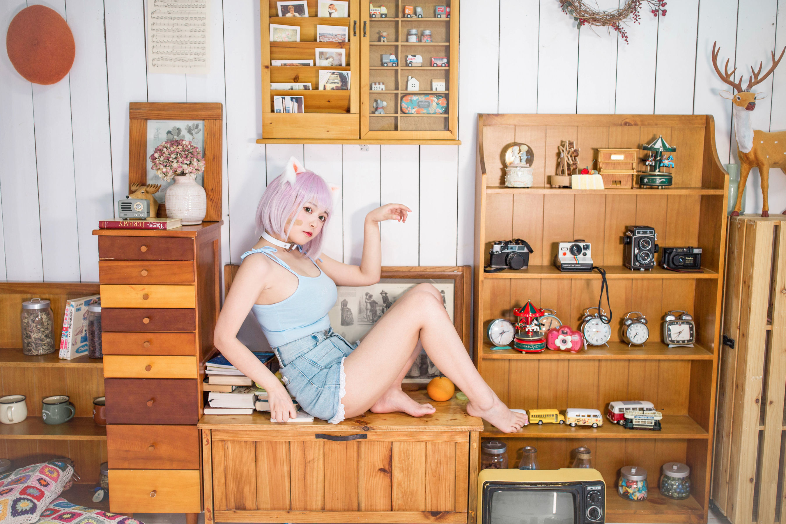 [网红COSER] 大眼萌妹黑猫猫OvO - 养猫小课堂第4张