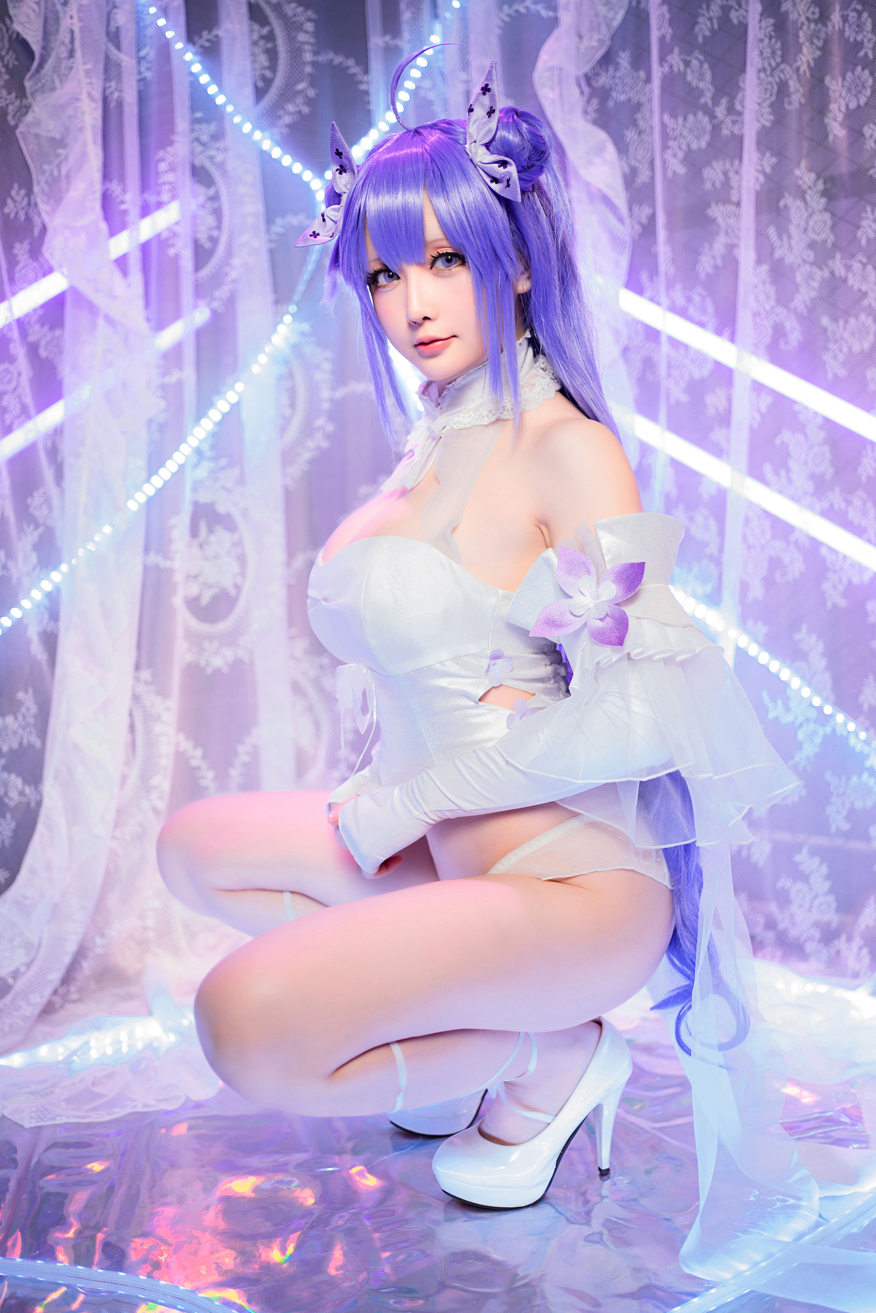 [网红COSER写真] Coser小姐姐星之迟迟 - 纯白と漆黑《独角兽》第7张