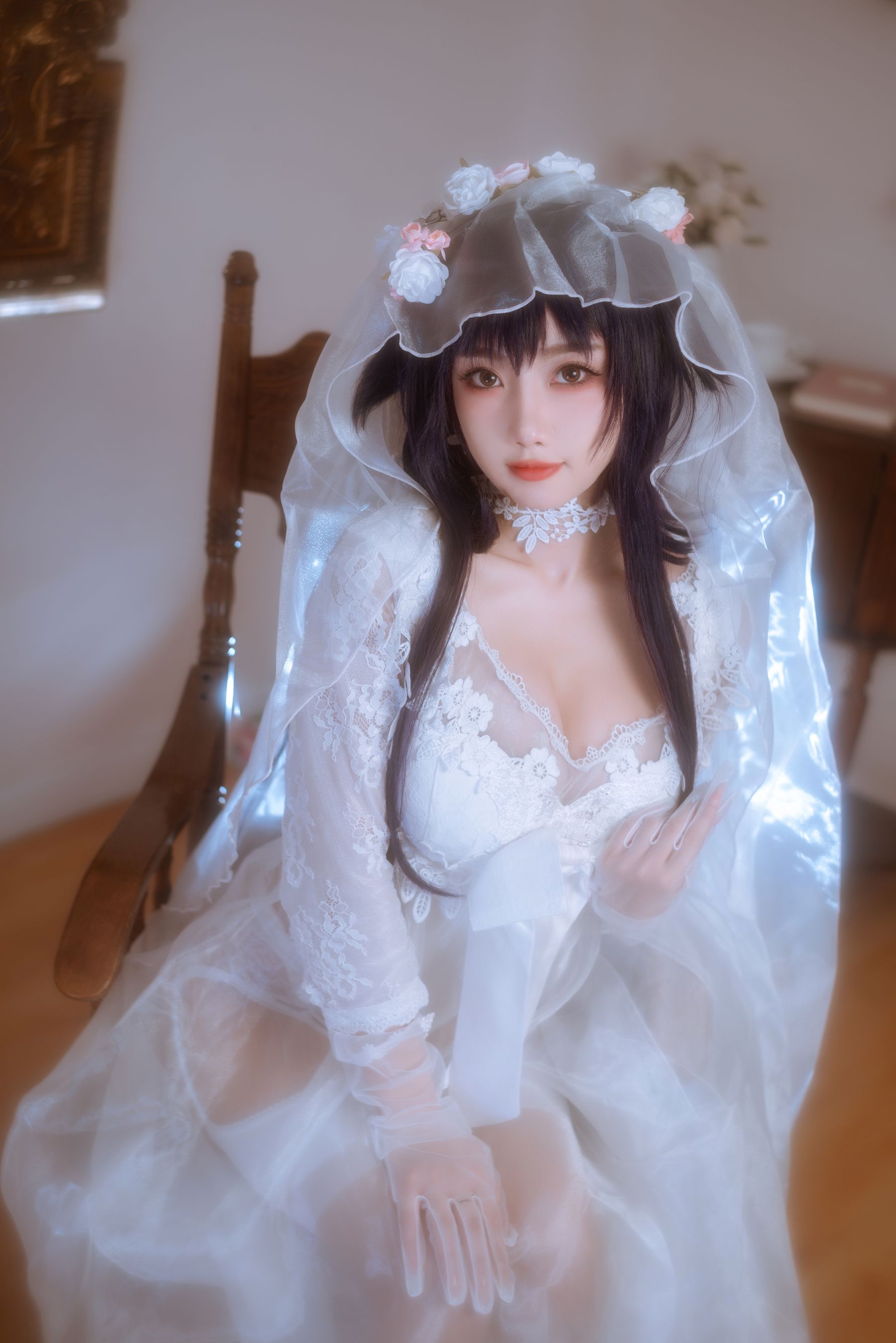 [福利COS] 白嫩美少女鬼畜瑶 - 婚纱第10张