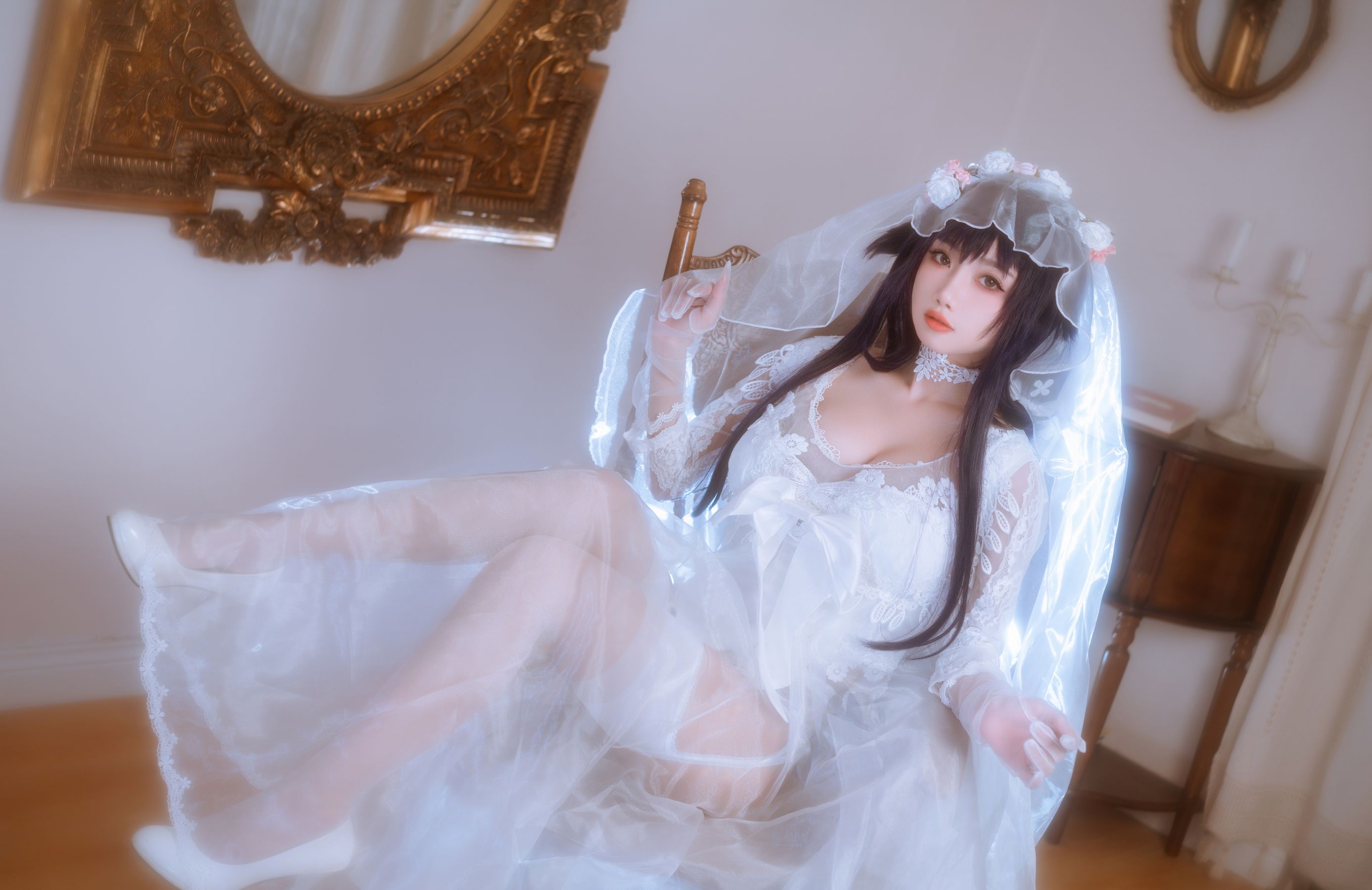 [福利COS] 白嫩美少女鬼畜瑶 - 婚纱第7张