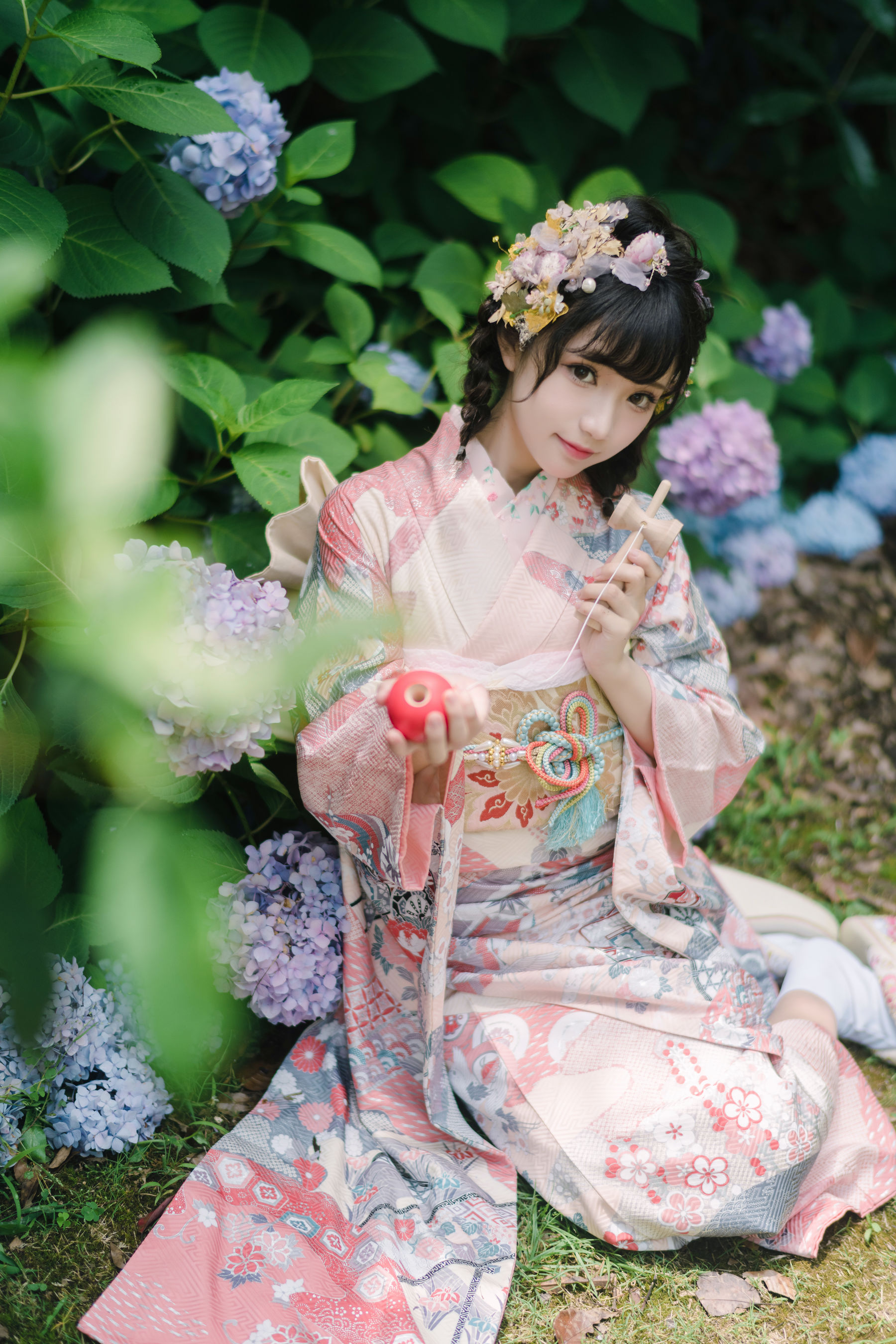 [福利COS] 花柒Hana - 绣球花和服第3张
