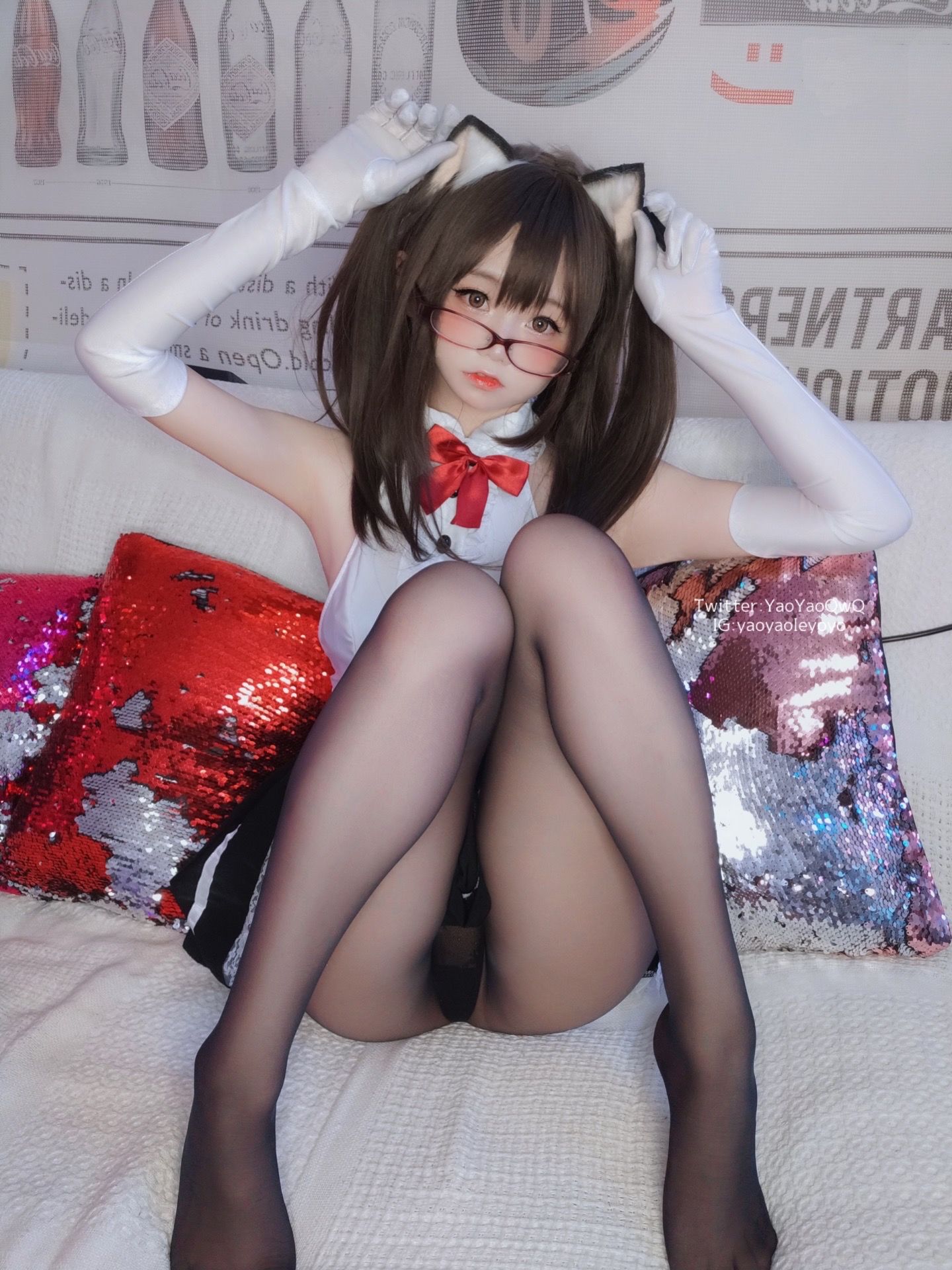 [网红COS] 萌妹子Coser摇摇乐yoyo - 黑色紧身衣第30张