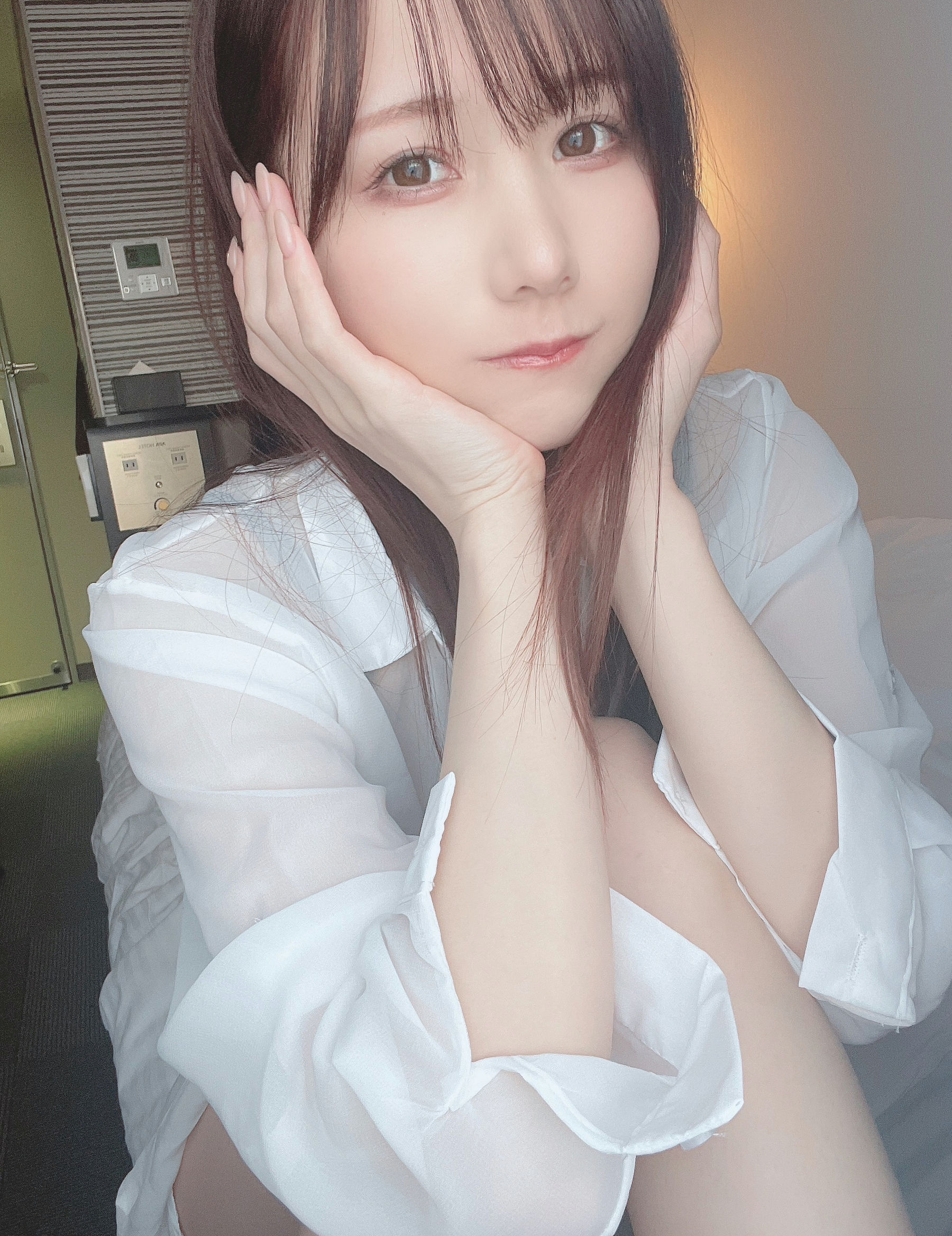 [福利COS] 日本甜美COSERけんけん[fantia] 20220128-透けシャツ×ランジェリー第3张