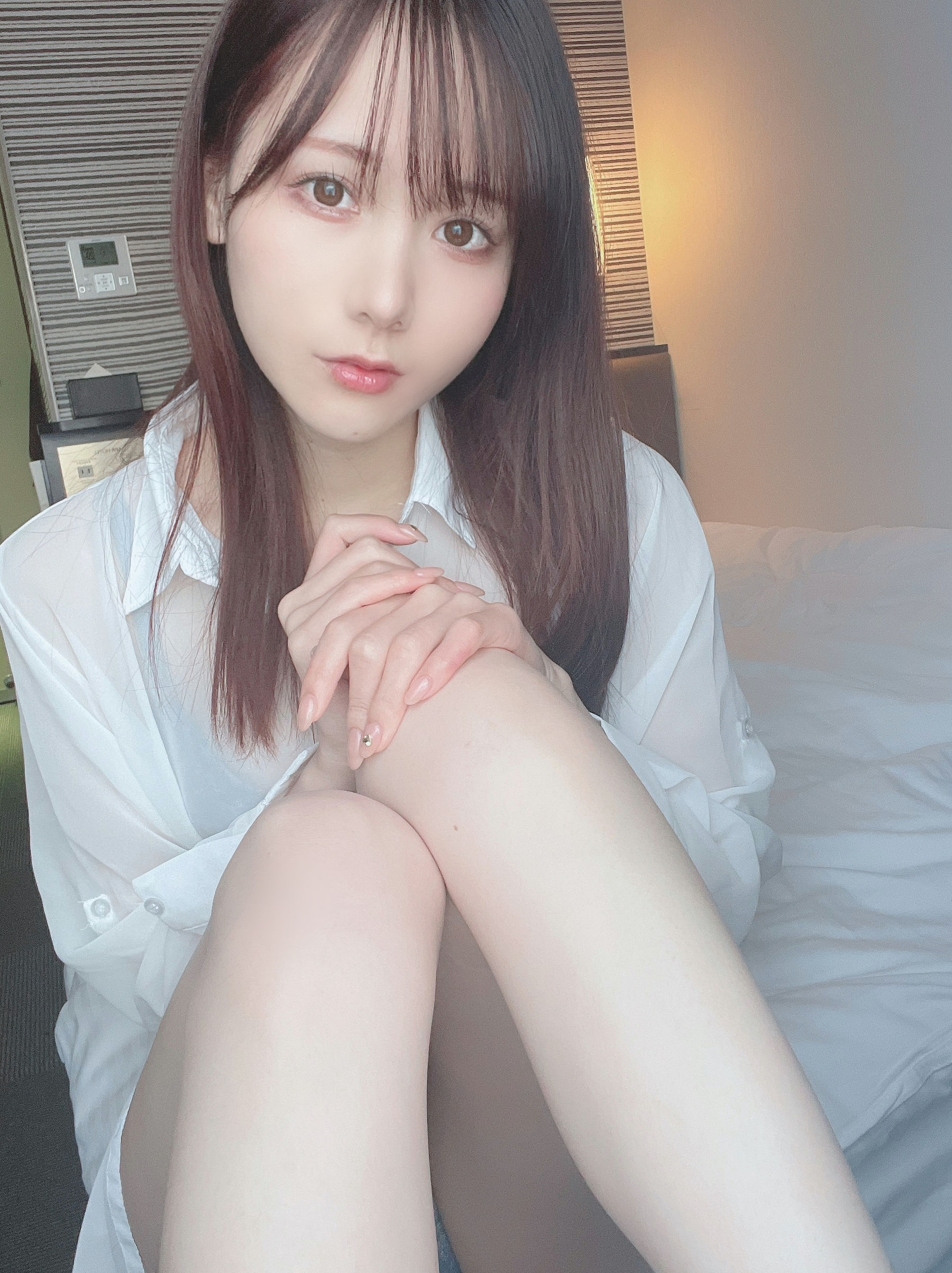 [福利COS] 日本甜美COSERけんけん[fantia] 20220128-透けシャツ×ランジェリー第5张