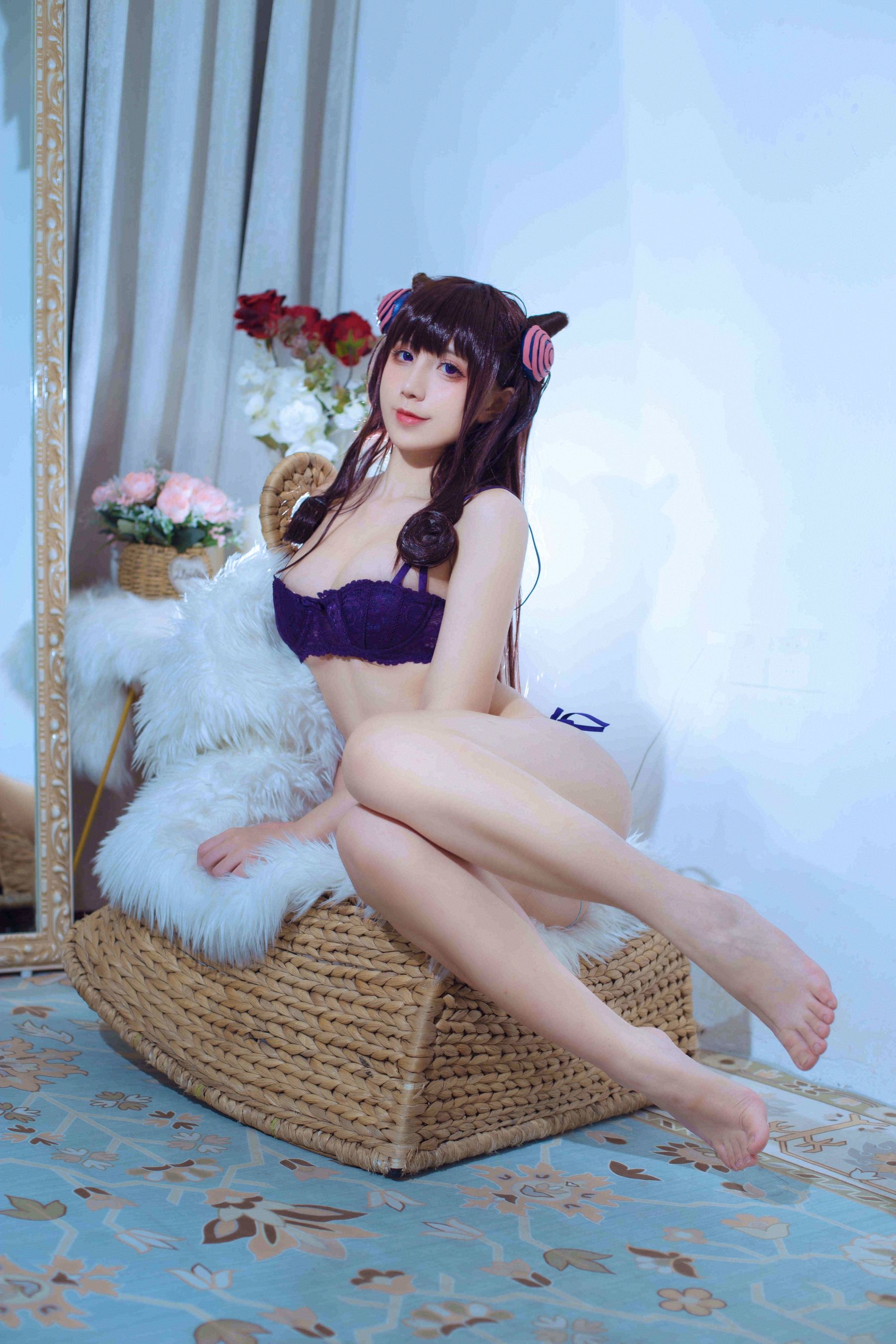 [福利COS] 动漫博主九曲Jean - 紫式部同人内衣第5张