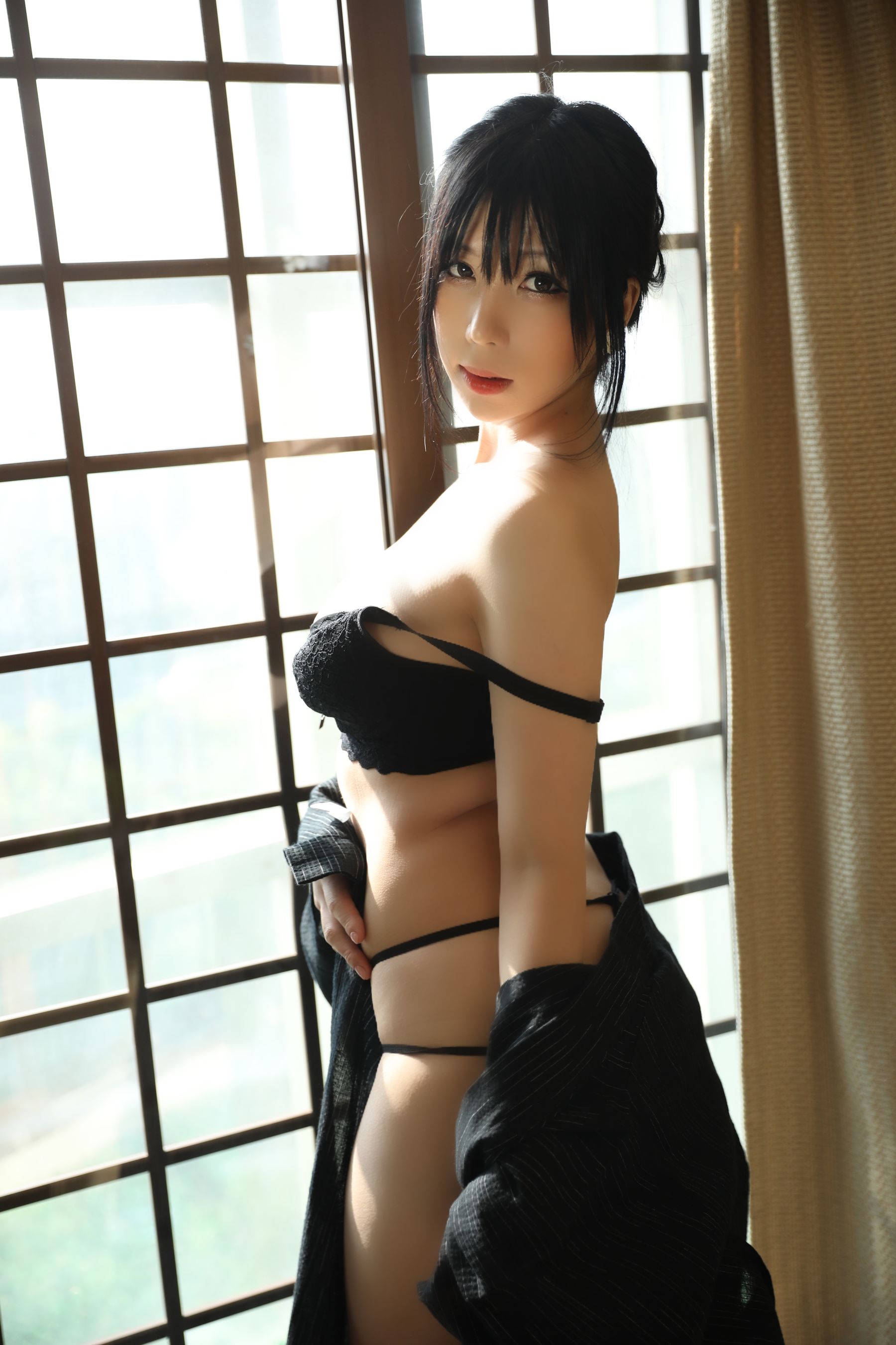 [福利COS] 二次元巨乳美女鹿野希 - 未亡人第34张