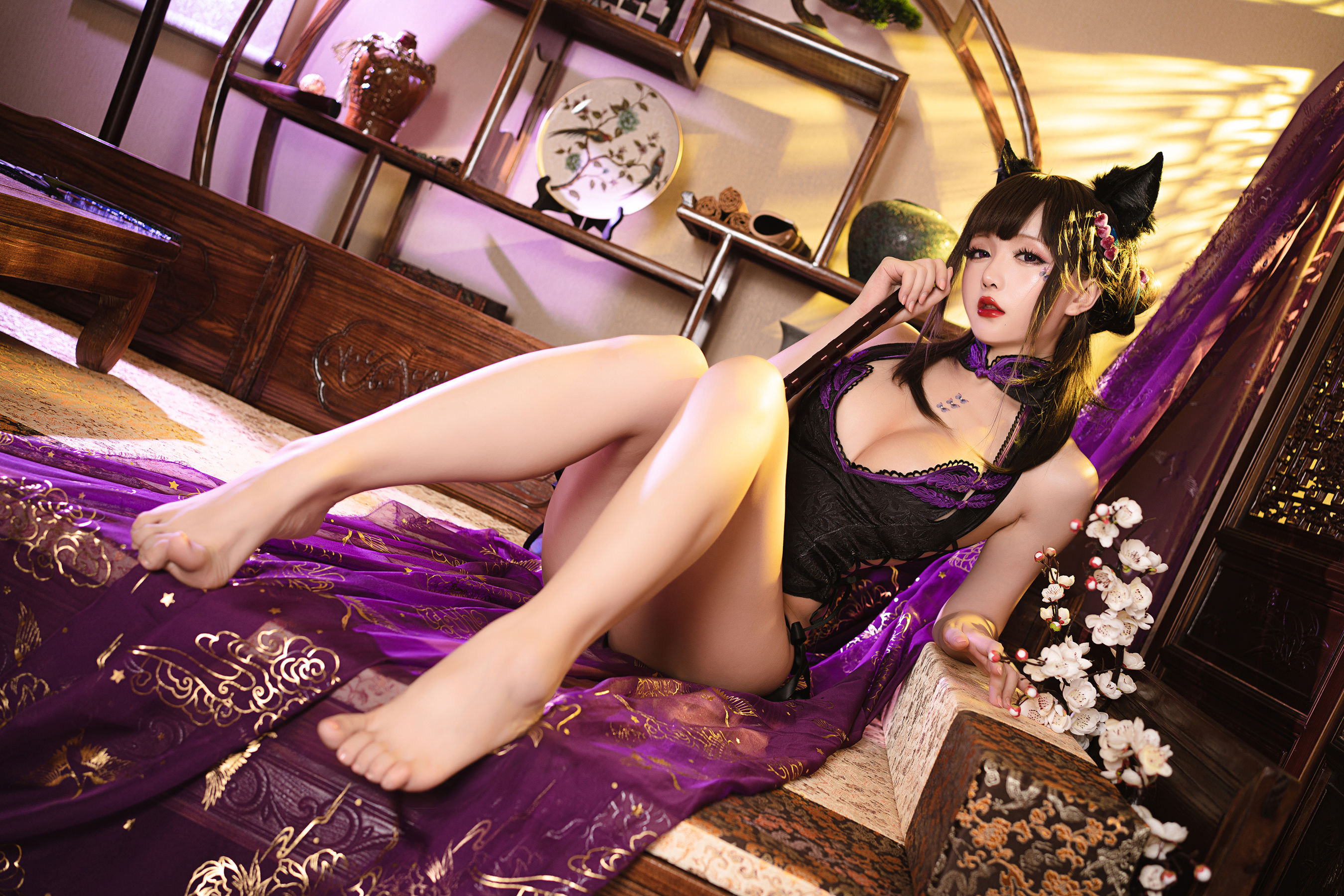 [福利COS] Coser小姐姐星之迟迟 - 蝴蝶旗袍第13张