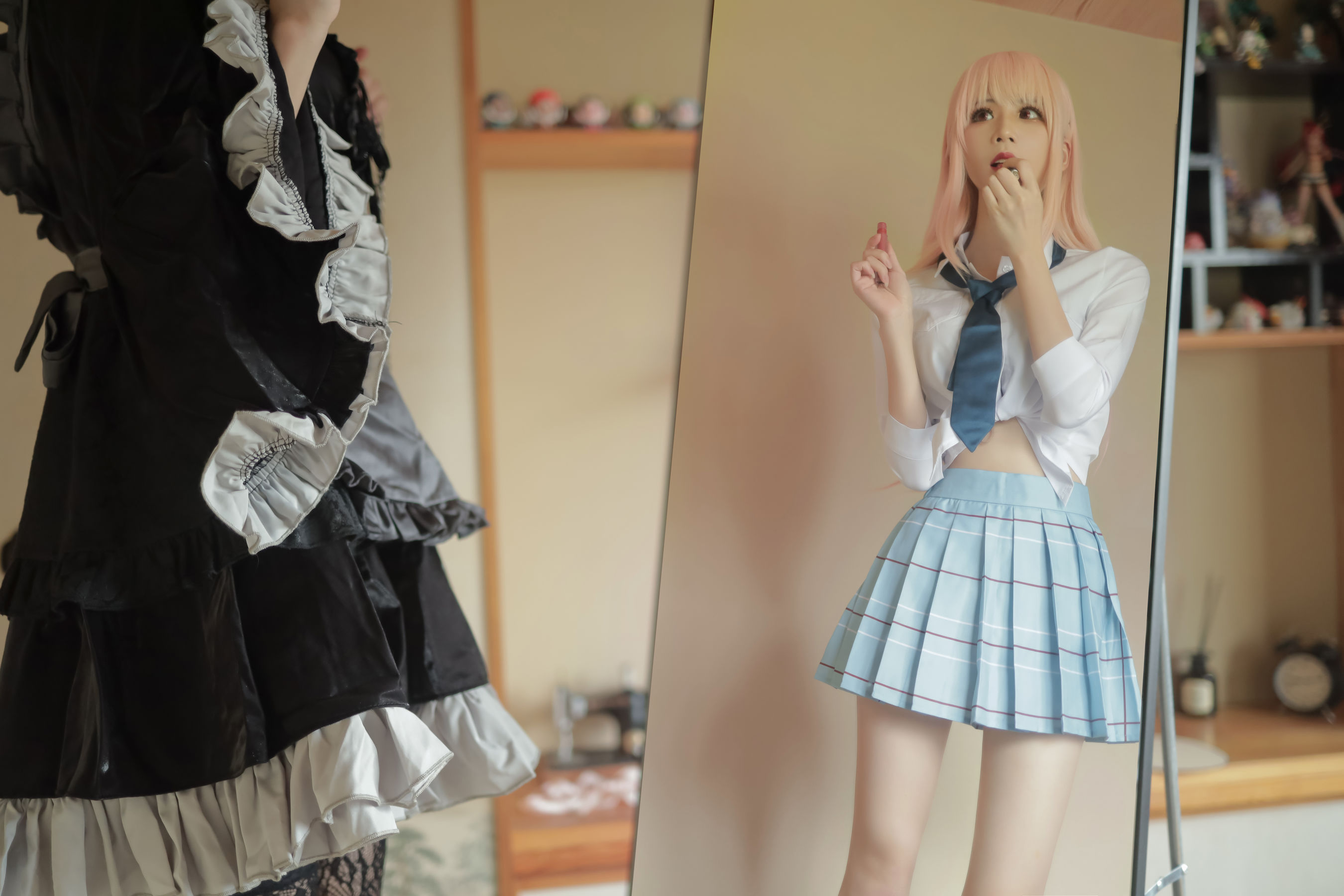 [福利COS] 动漫博主爱老师_PhD - 喜多川海梦 校服 泳装第6张