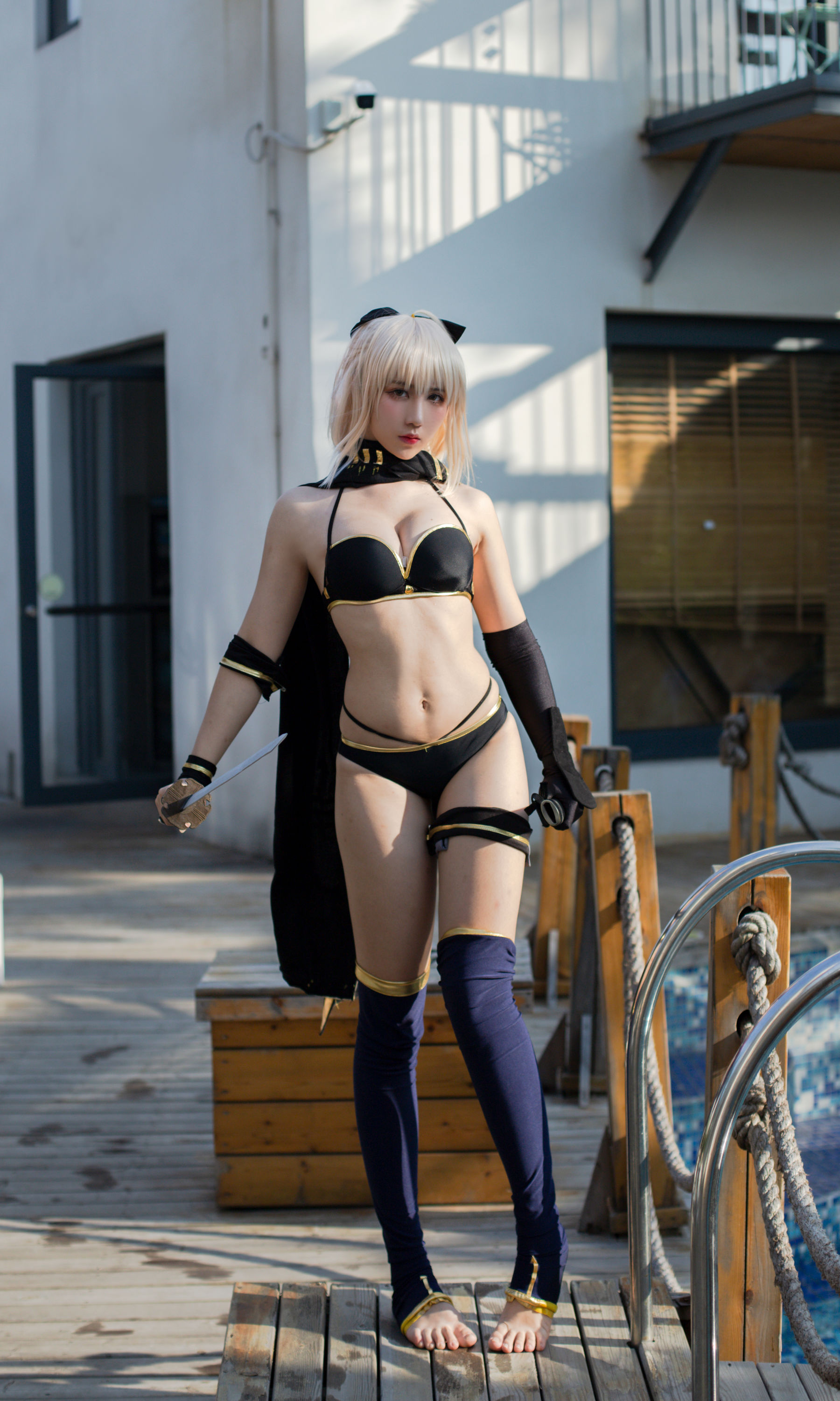 [福利COS] 动漫博主九曲Jean - 冲田泳装第3张