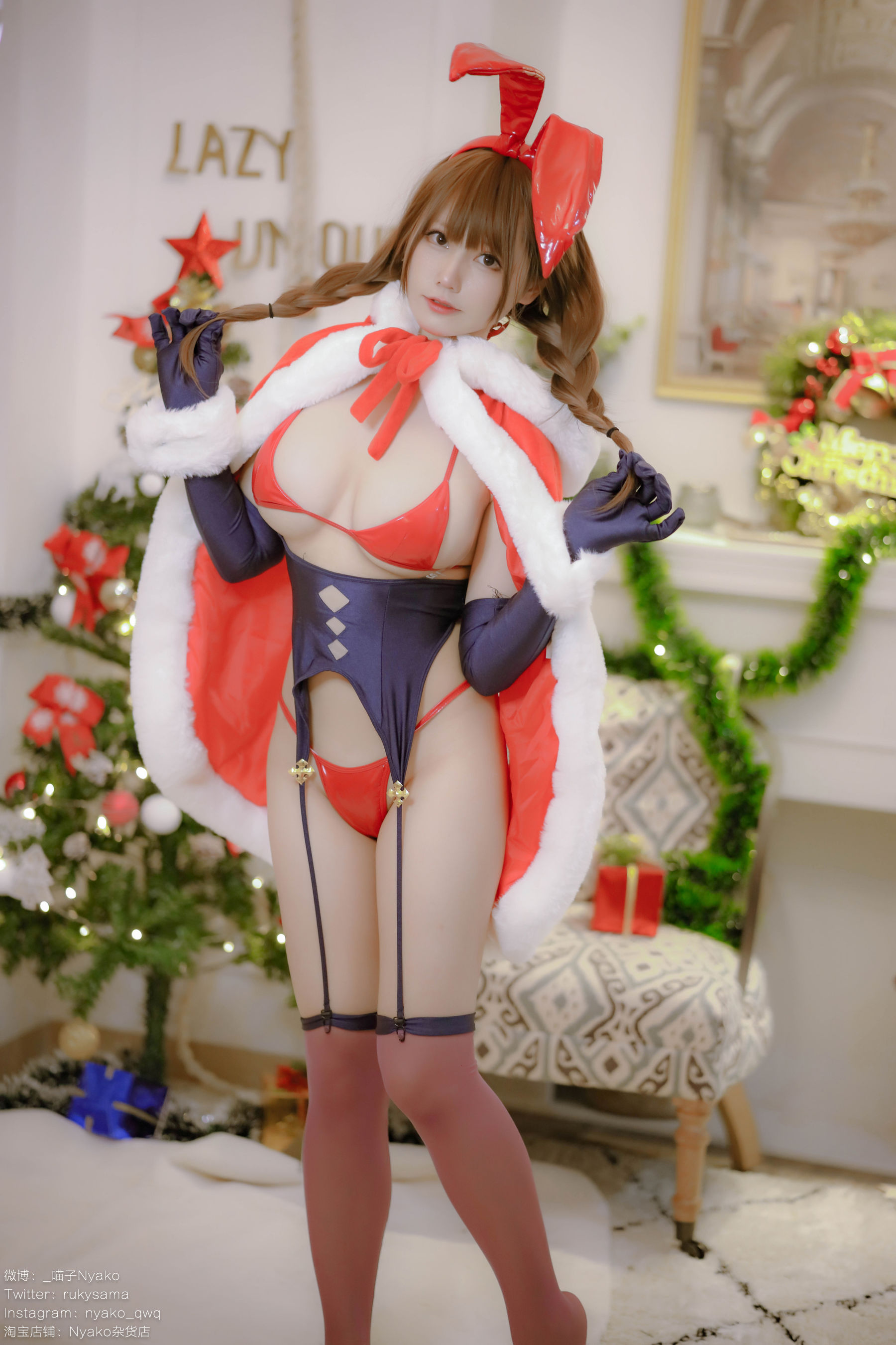 [福利COS] 萌妹子Nyako喵子 - Christmas Bunny第48张