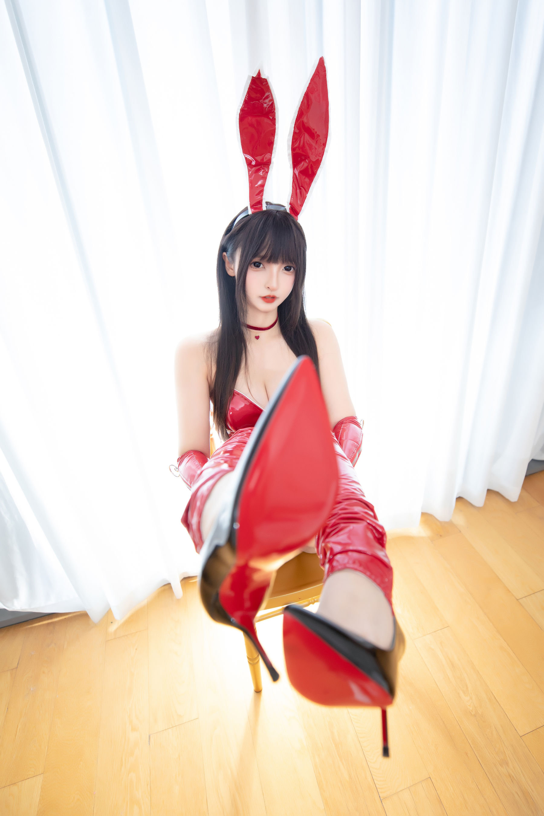 [福利COS] 萝莉神楽板真冬 之红兔迎春第11张