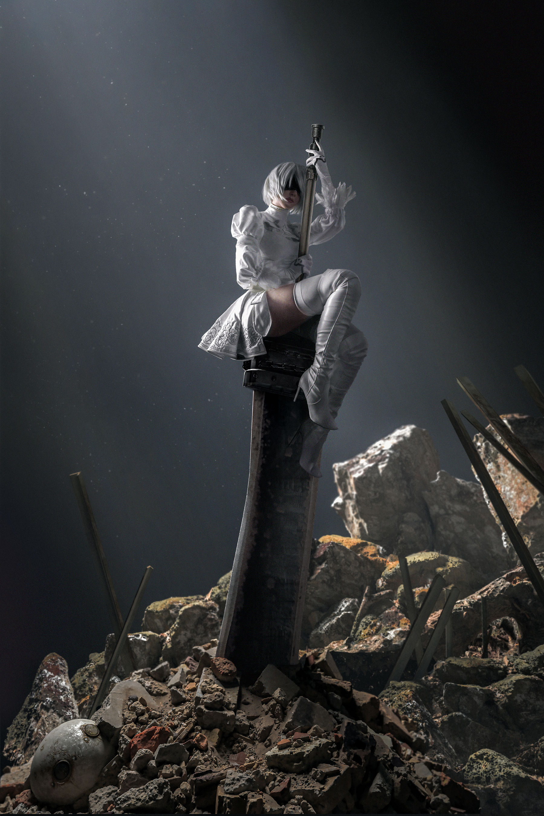 [COS福利] 国外美女SayaTheFox - 2B White Dress第1张