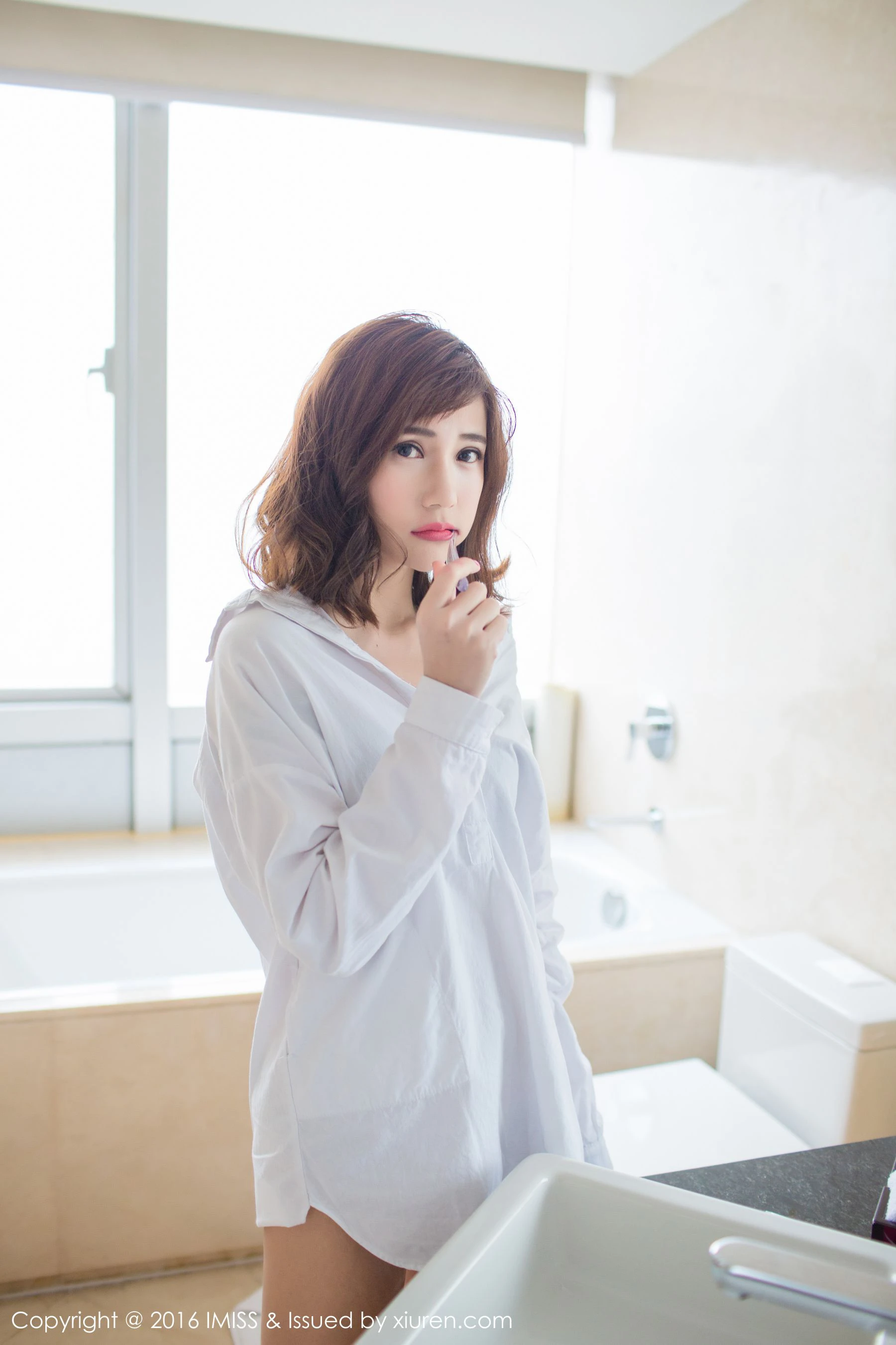  Sandy陈天扬《热裤+性感蕾丝+白衬衫》 爱蜜社IMiss Vol.072第14张