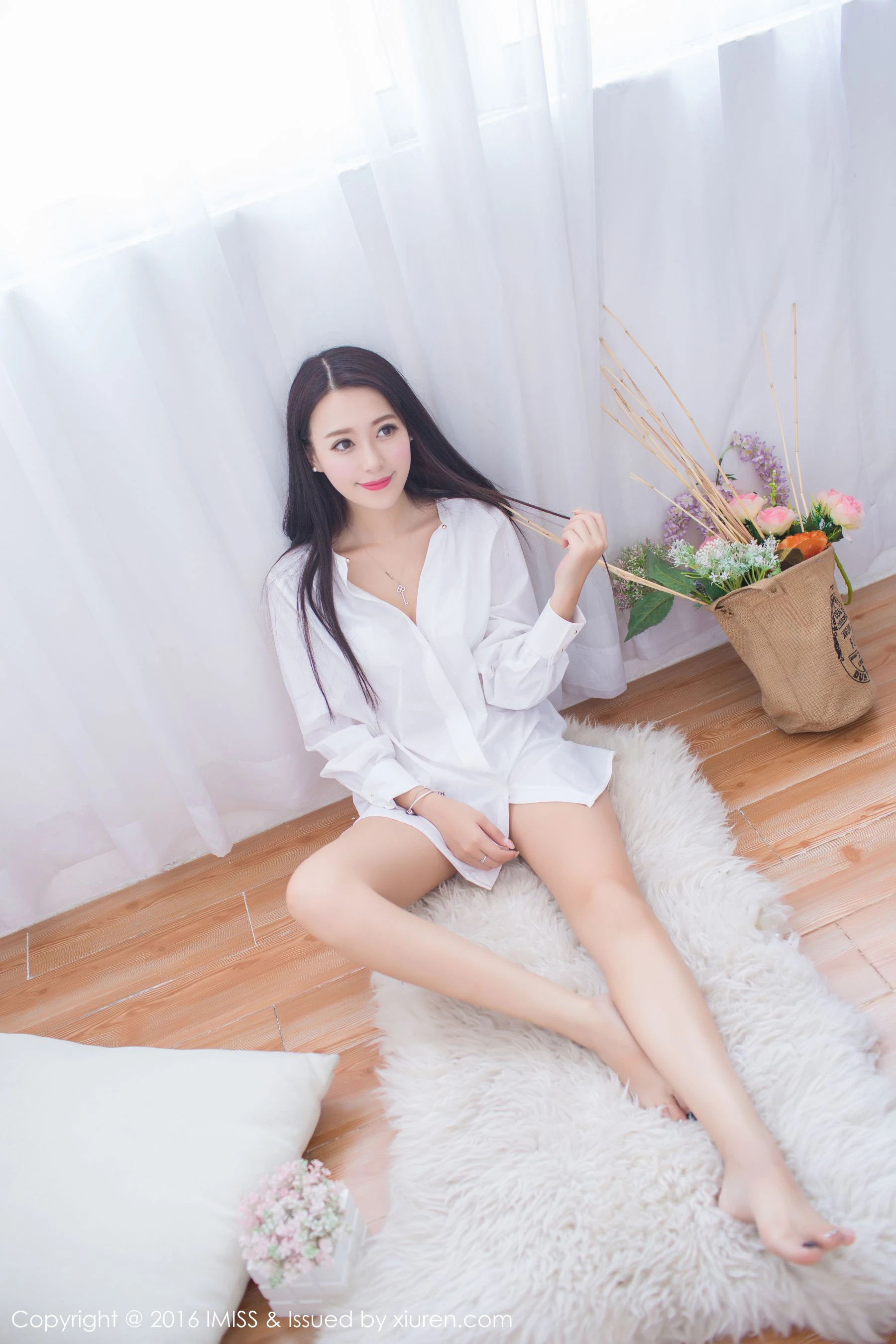  王曼妮好Q《性感睡衣+白衬衫系列》 爱蜜社IMiss Vol.137第3张