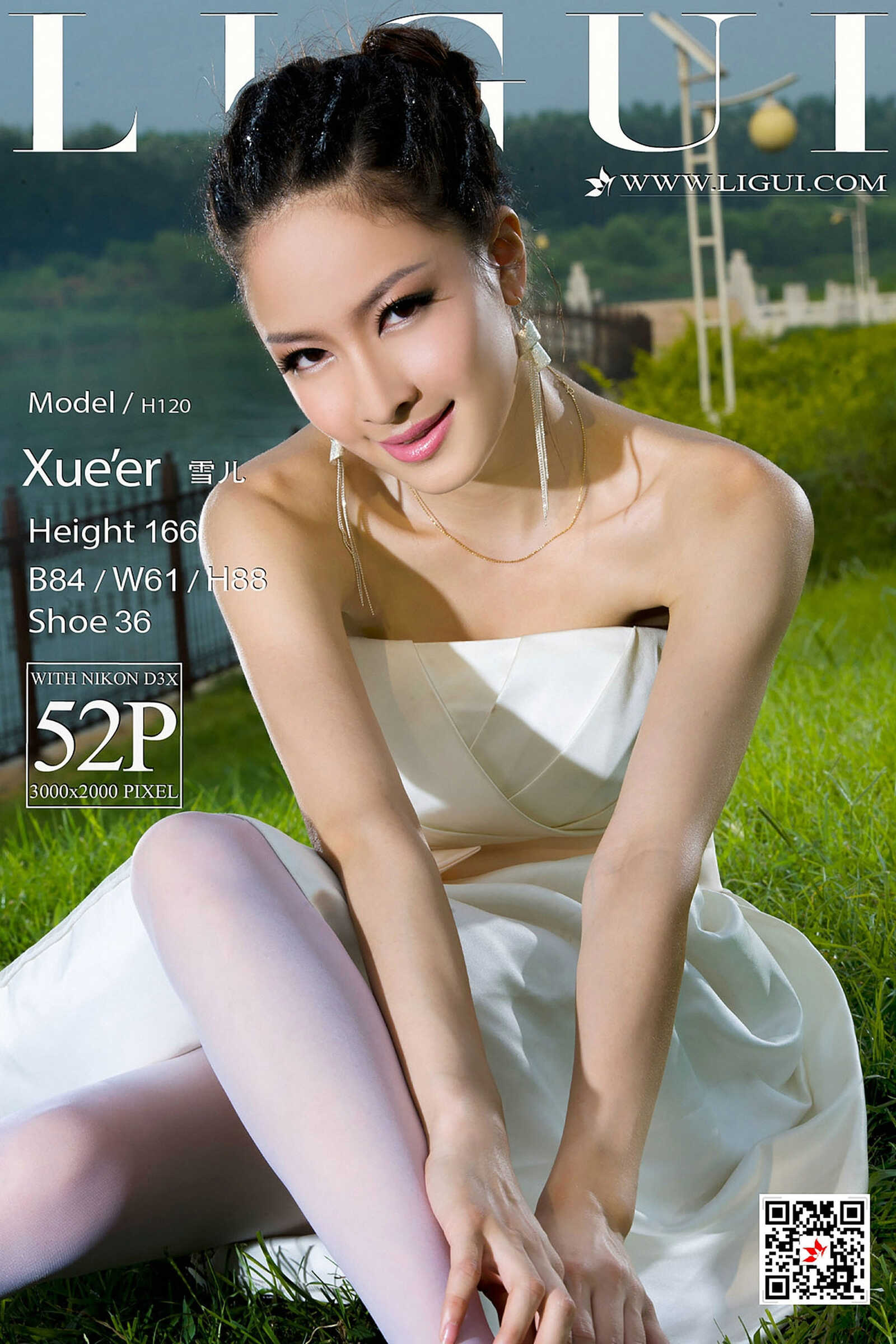 Model 雪儿《白丝+抹胸礼服》 [丽柜Ligui] 写真集第18张