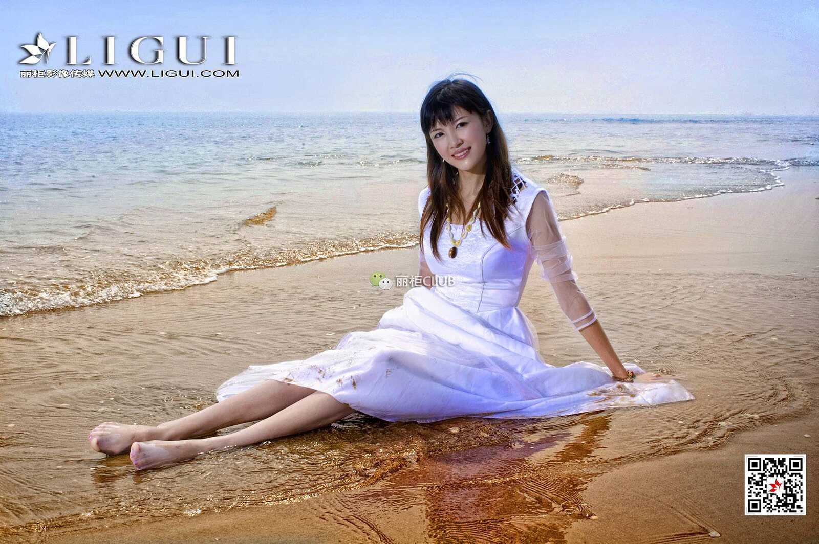 菲儿《沙滩婚纱》 [丽柜LIGUI] 网络丽人 写真集第9张