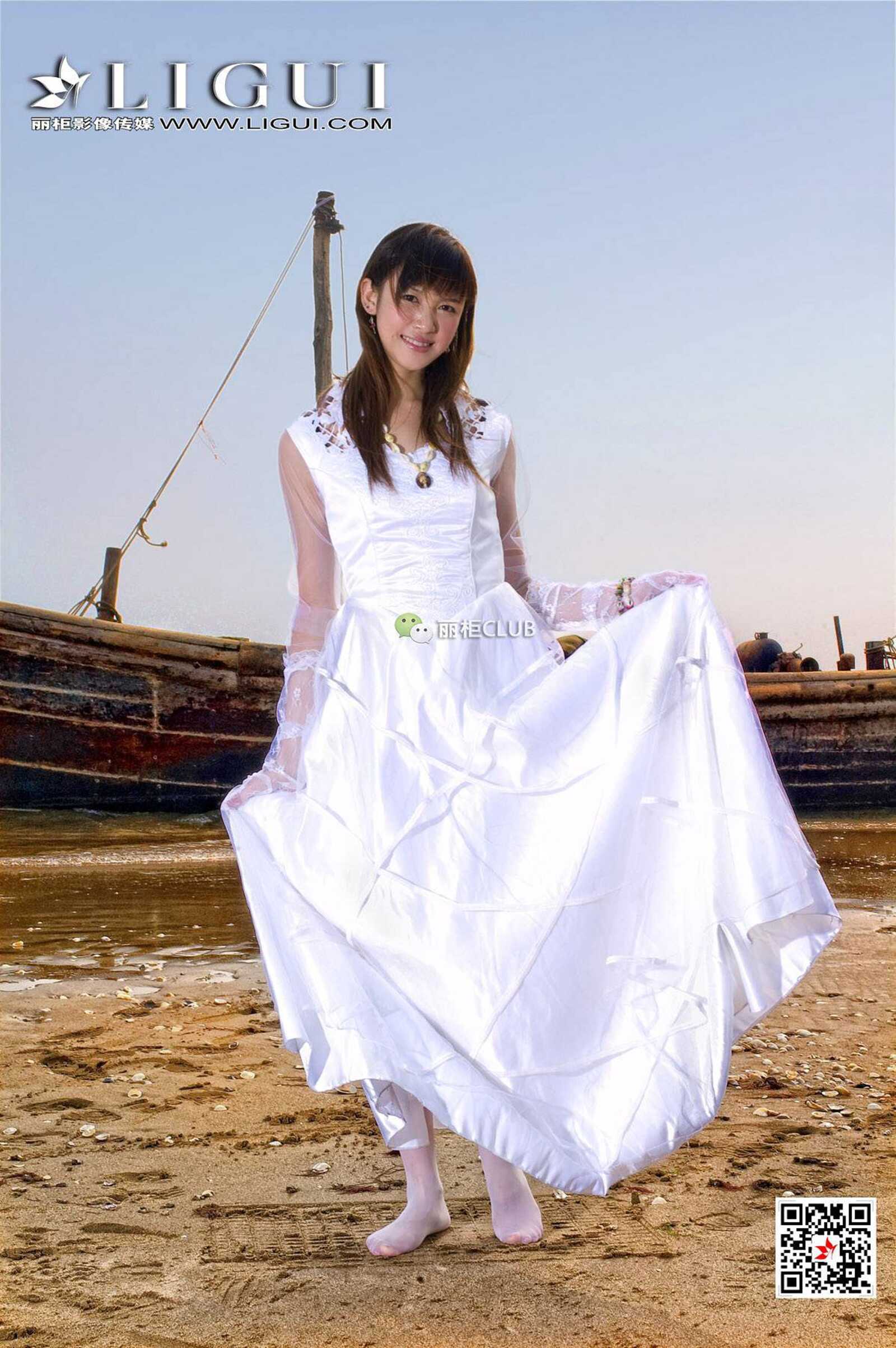菲儿《沙滩婚纱》 [丽柜LIGUI] 网络丽人 写真集第3张