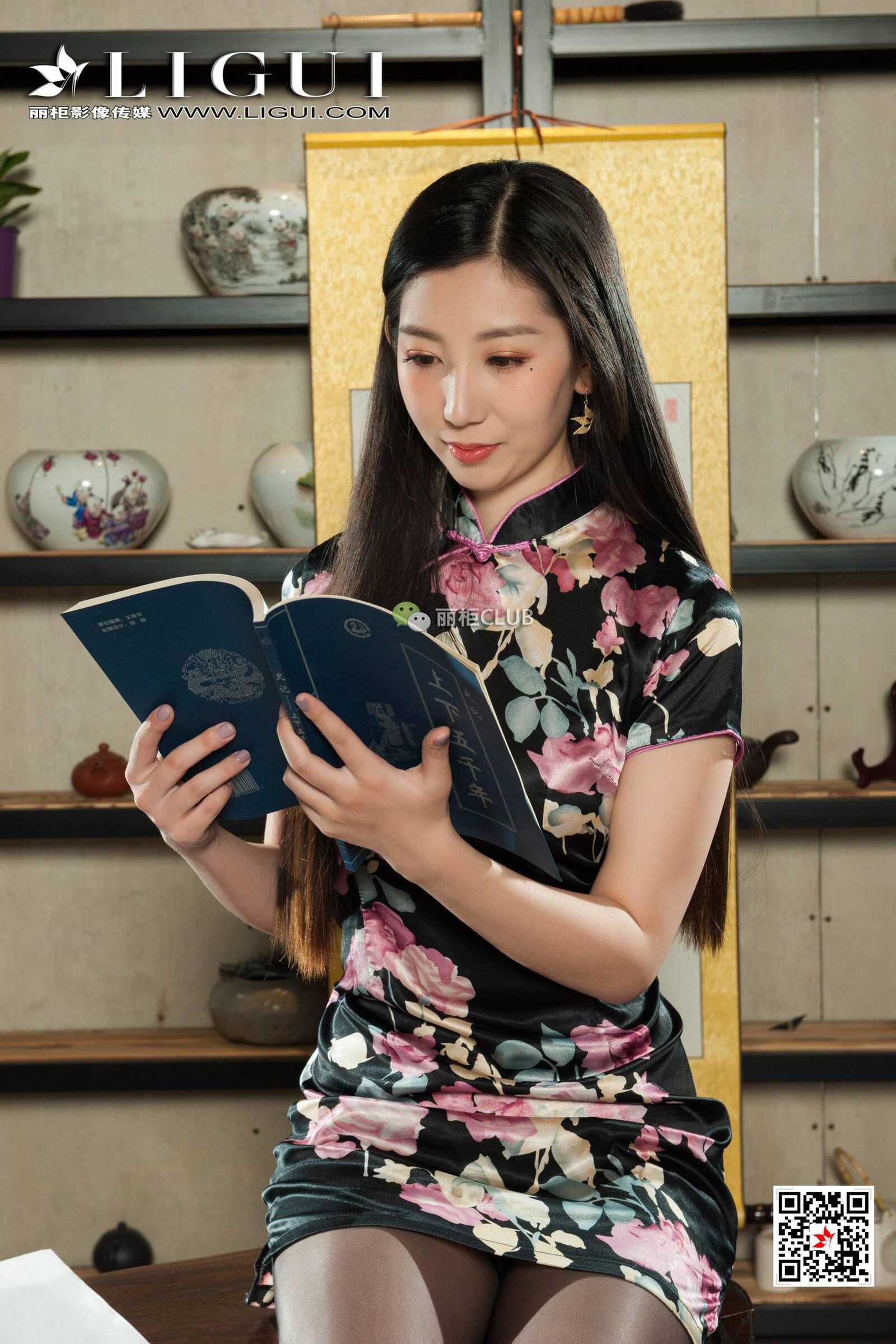腿模果儿《古典黑丝旗袍丝足》 [丽柜LIGUI] 网络第18张