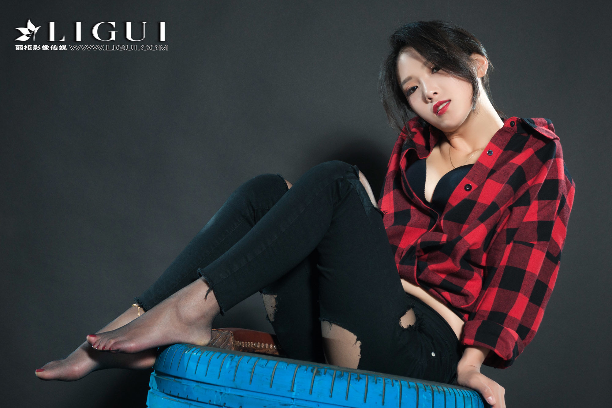 赵维拉《牛仔黑丝女郎》 [丽柜Ligui] 网络丽人 写第10张