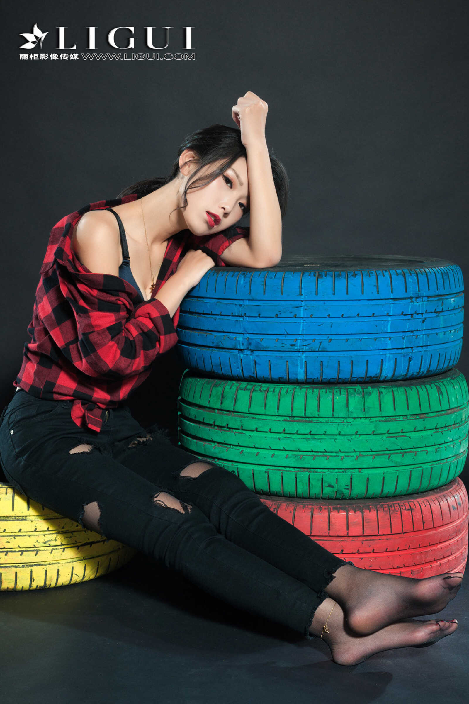 赵维拉《牛仔黑丝女郎》 [丽柜Ligui] 网络丽人 写第5张