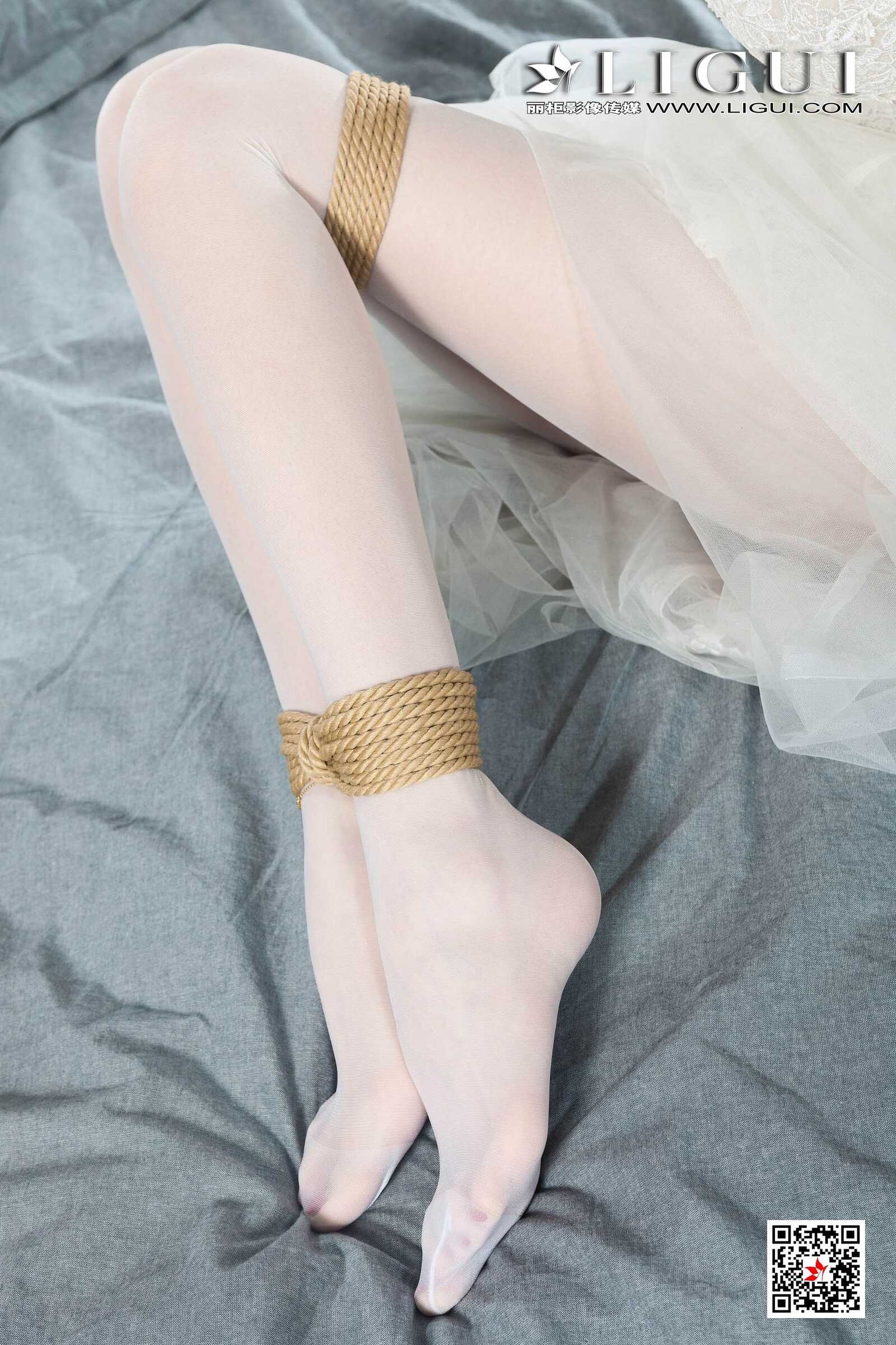 腿模兔子《婚纱白丝捆绑绳艺》 [丽柜美束Ligui第16张