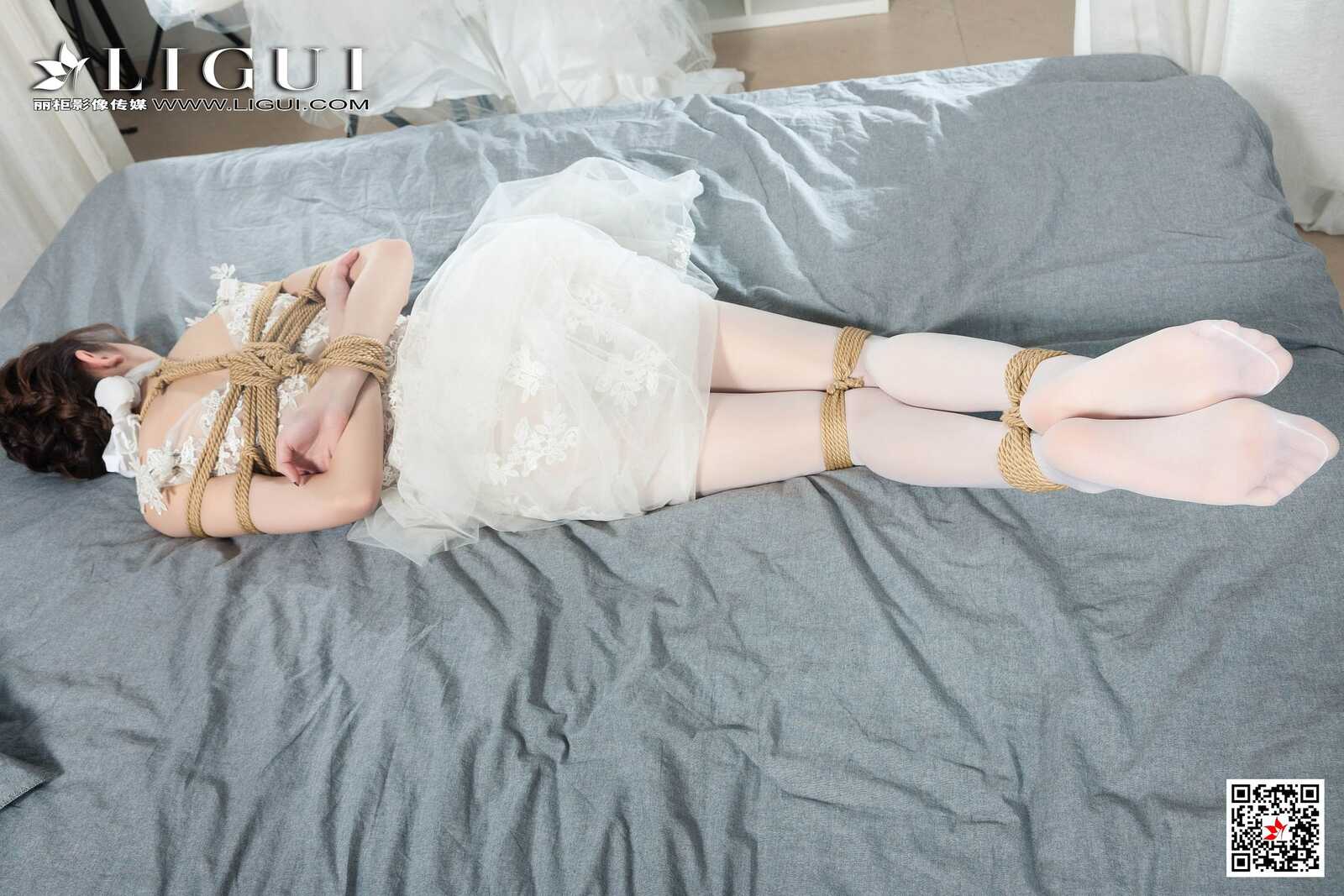 腿模兔子《婚纱白丝捆绑绳艺》 [丽柜美束Ligui第3张