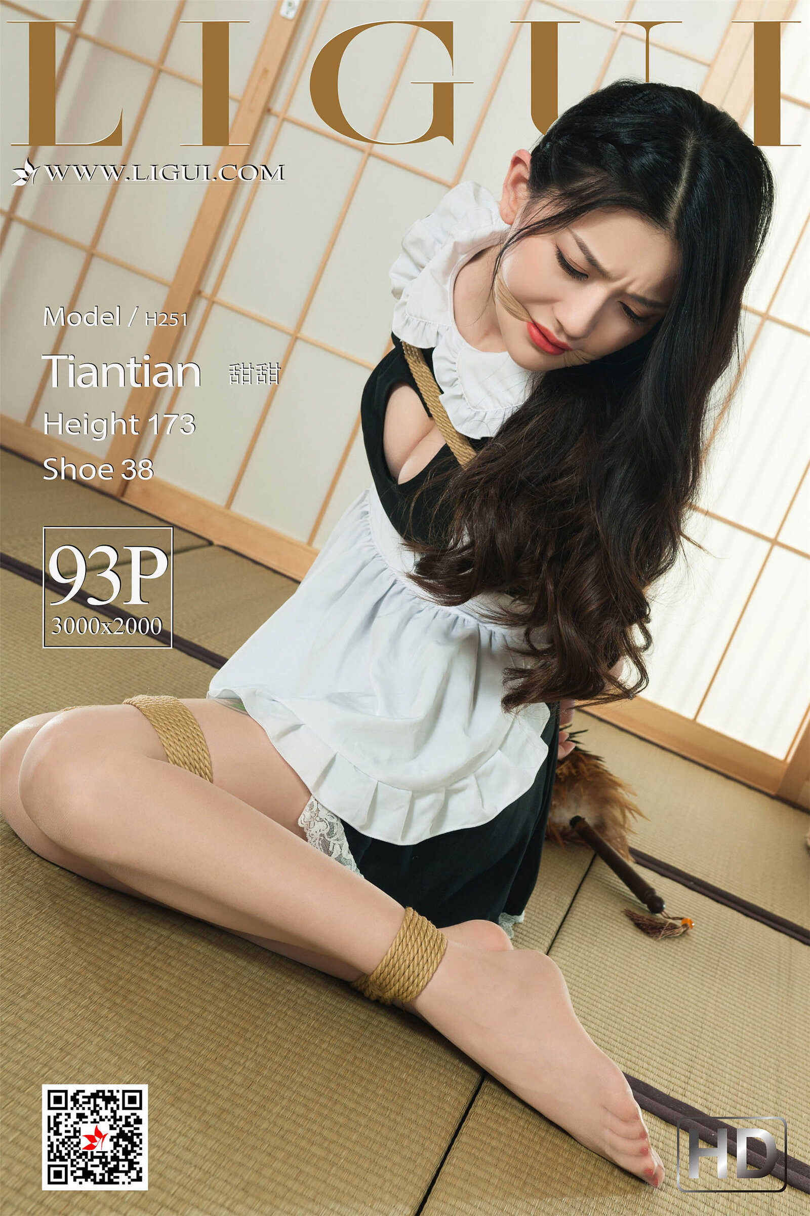 腿模甜甜《女仆绳艺丝足》 [丽柜美束Ligui] 写真第18张