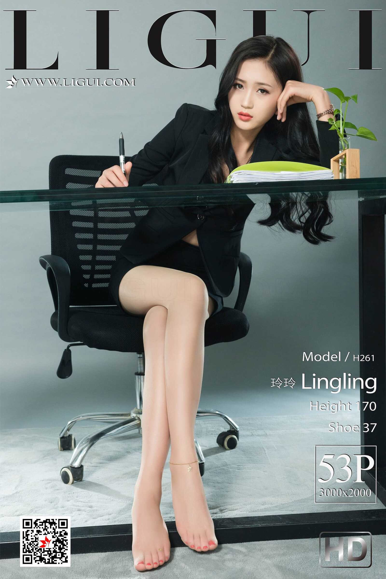 腿模玲玲《肉丝美腿OL》 [丽柜LIGUI] 网络丽人 写第18张