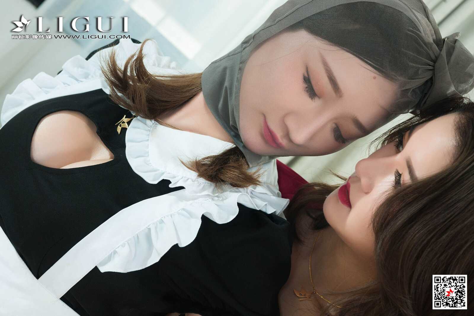 玄子&amp;amp;文芮《居家剧情丝袜诱惑》 [丽柜Ligui]第6张