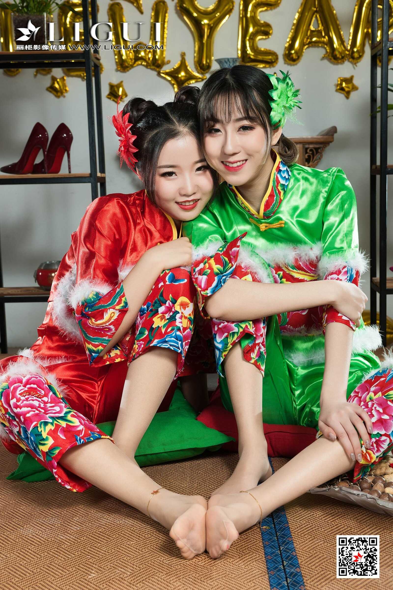 媛媛&amp;amp;鱼妹《新春丝足福利》 [丽柜Ligui] 网络丽第2张