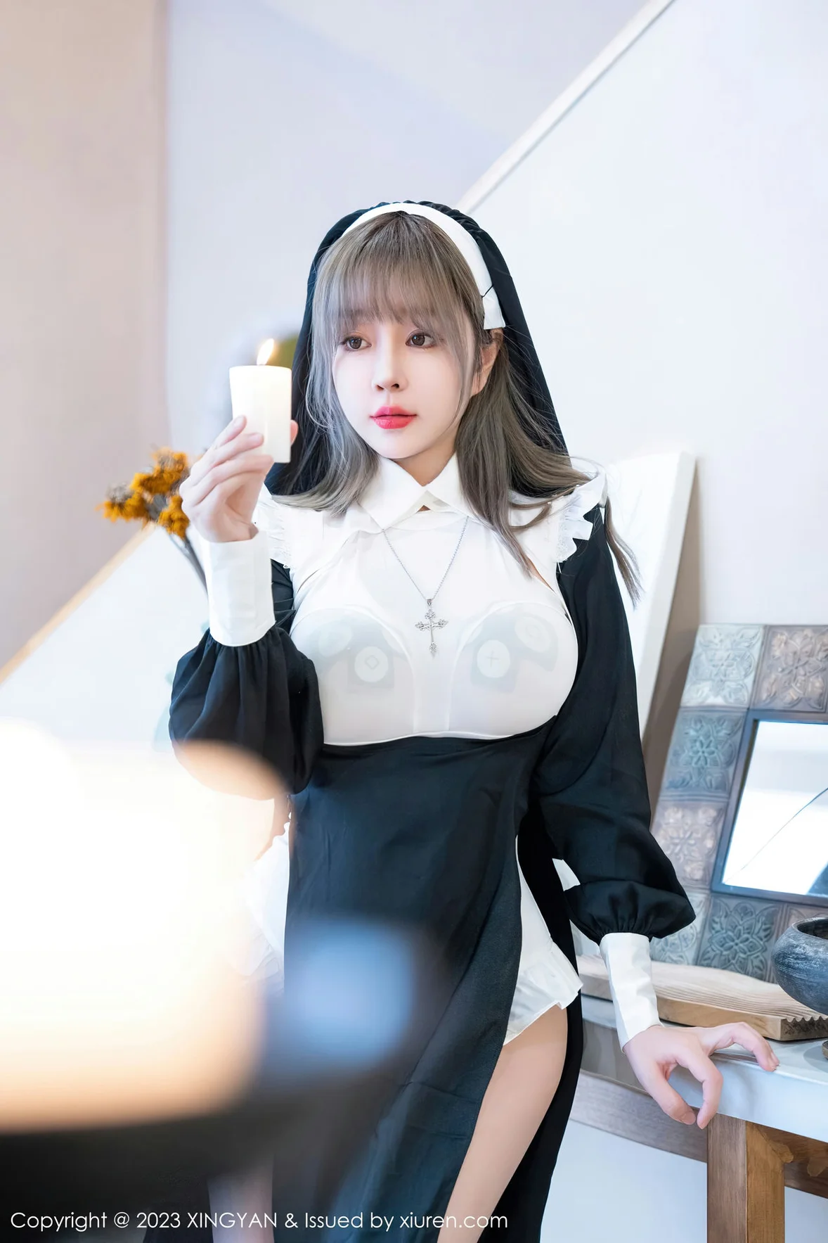  星颜社 Vol.187 王雨纯 性感黑色修女性感写真 [76P]第1张