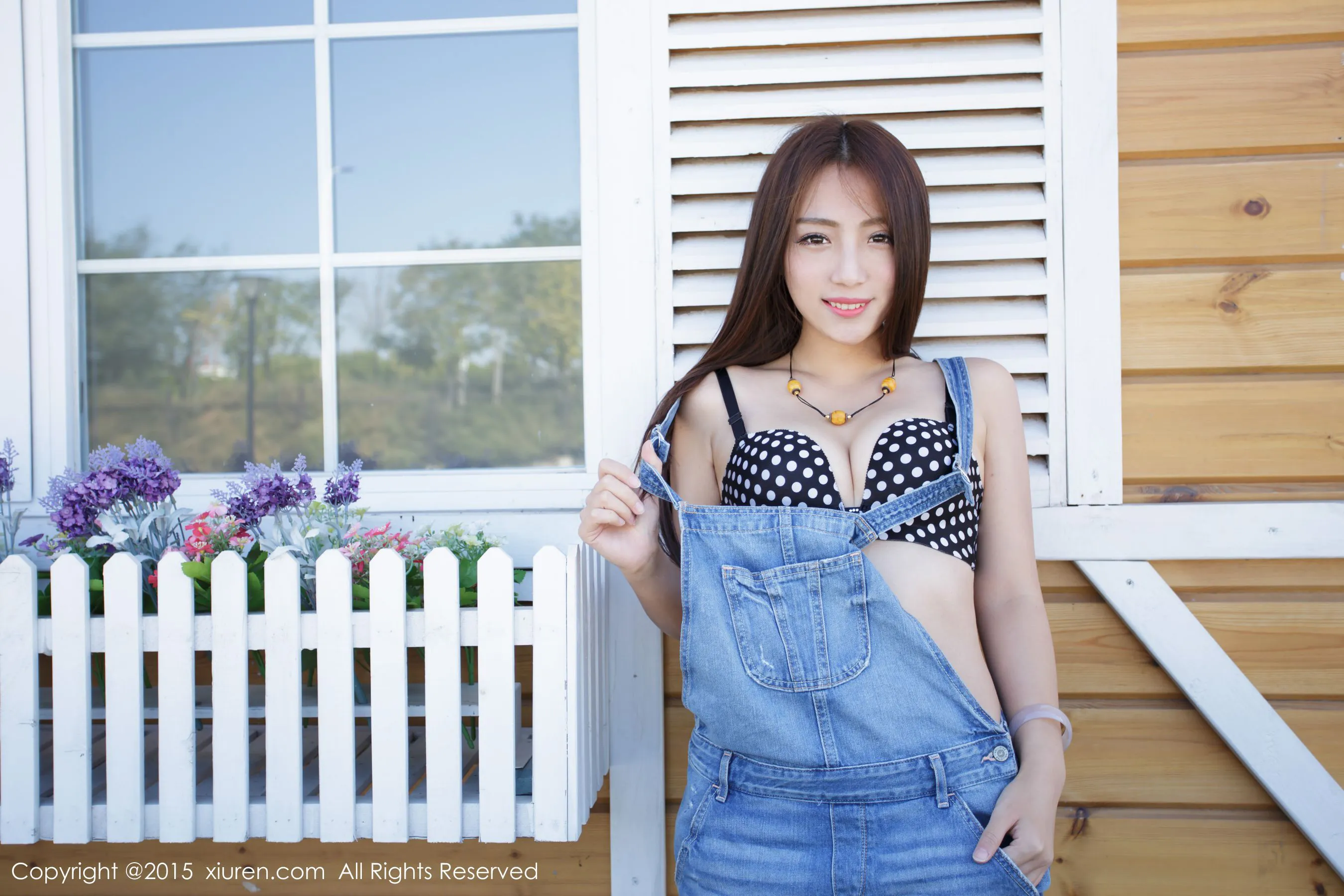  Elma梦《吊带牛仔裤+2套内衣》 秀人网 No.413第5张