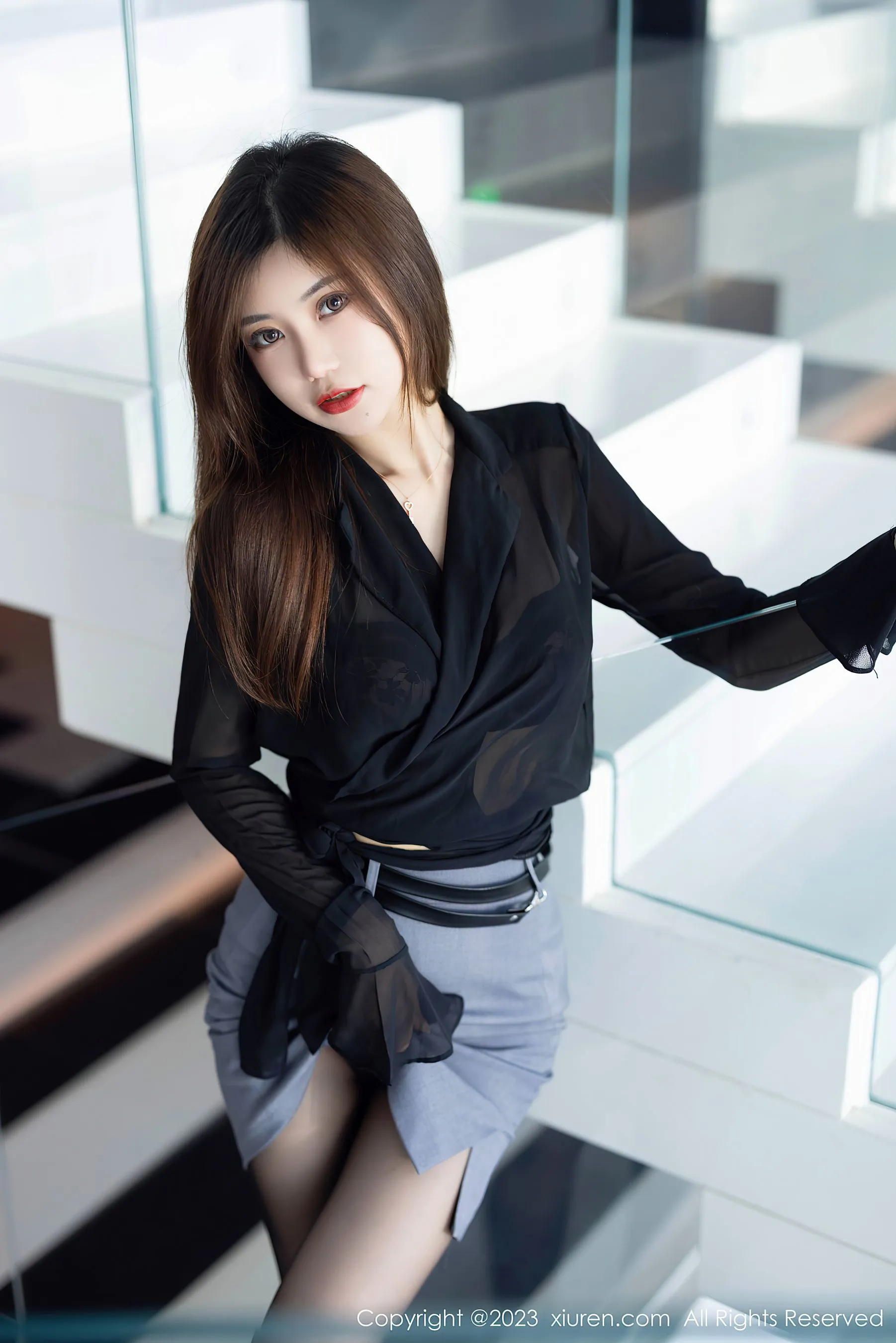  秀人网 No.6770 绮里嘉ula 短裙黑丝第22张