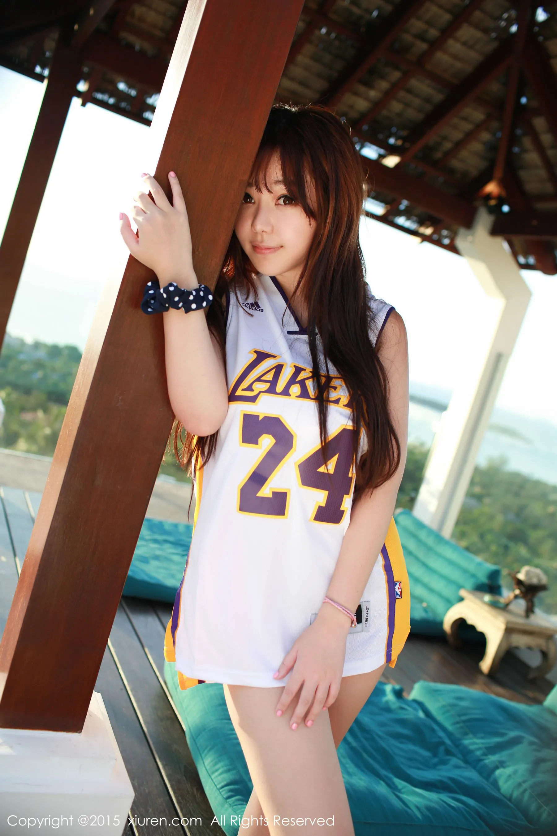  刘飞儿Faye《科比篮球服+布条内衣》 秀人网 No.452第12张