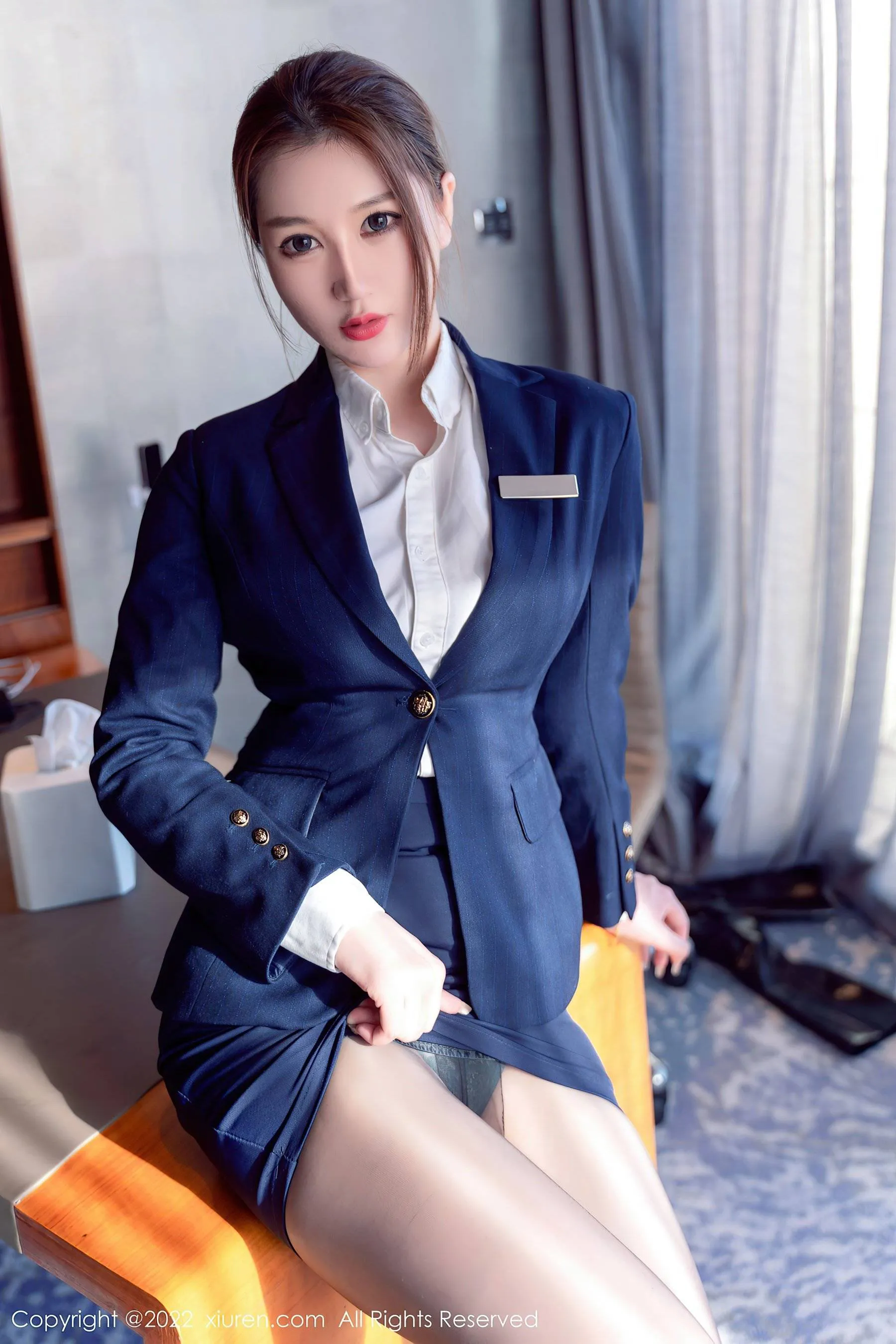  秀人网 No.5918 顾乔楠Cora 制服黑丝第11张