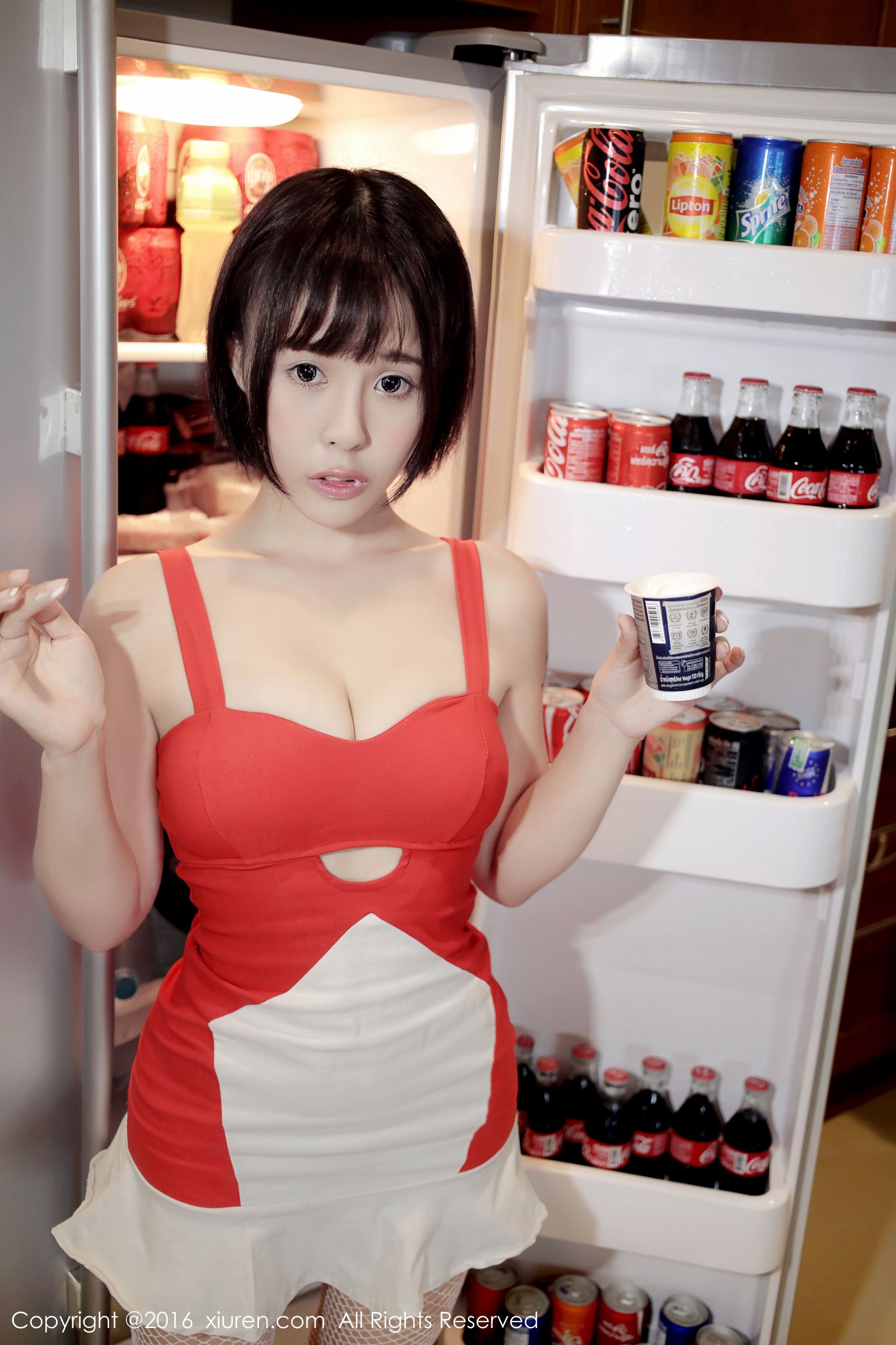  Evelyn艾莉《小红裙》 秀人网 No.665第6张