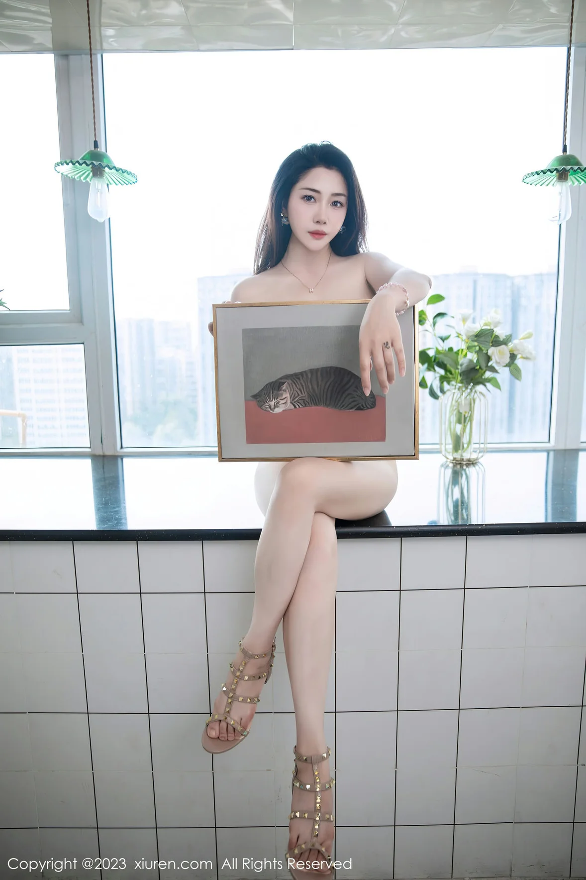  XiuRen 秀人 No.7216 严利娅Yuliya 杏色连衣长裙性感写真 [90P]第21张