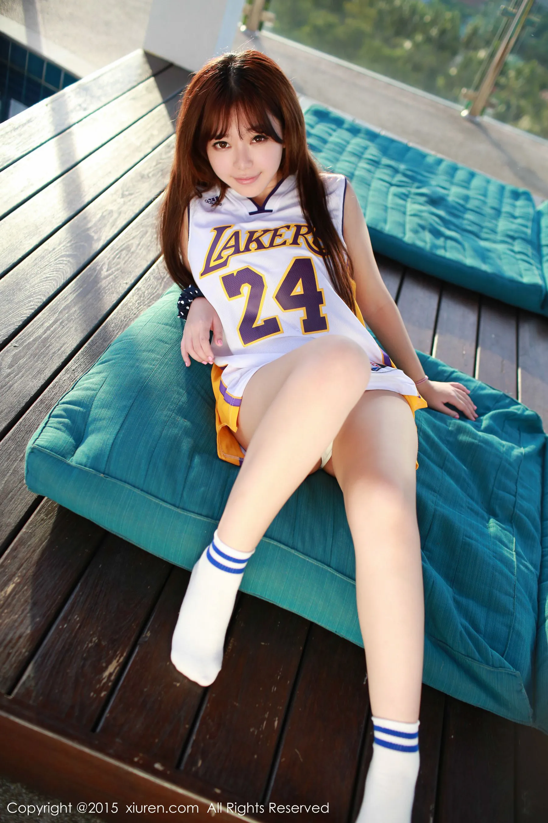  刘飞儿Faye《科比篮球服+布条内衣》 秀人网 No.452第7张