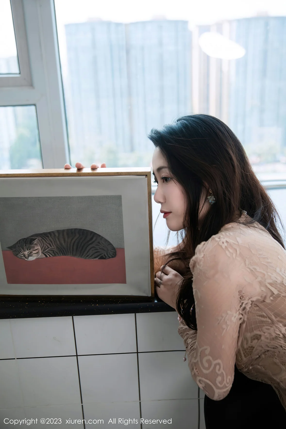  XiuRen 秀人 No.7216 严利娅Yuliya 杏色连衣长裙性感写真 [90P]第19张