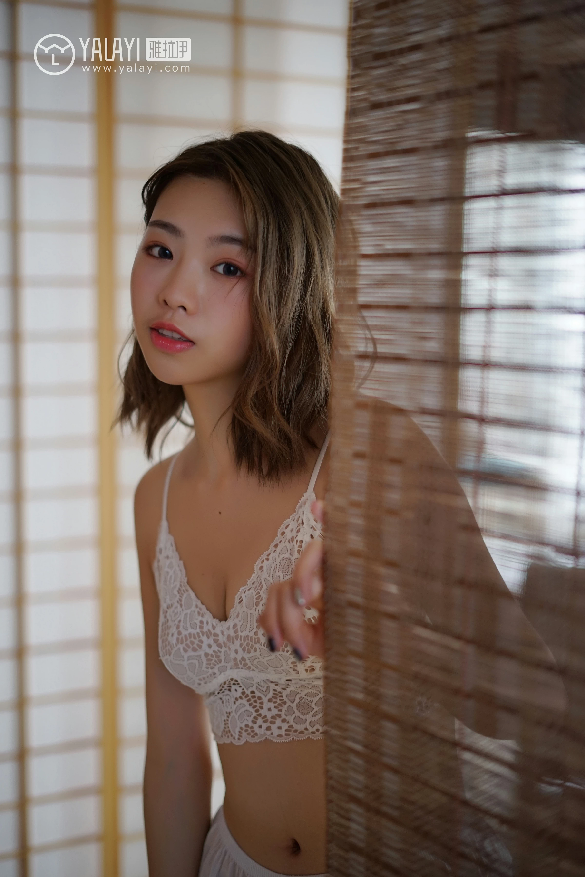 [YALAYI雅拉伊]NO.053 要有光 严冰冰 黑色透视睡衣加白色情趣镂空内衣性感私房写真集第8张