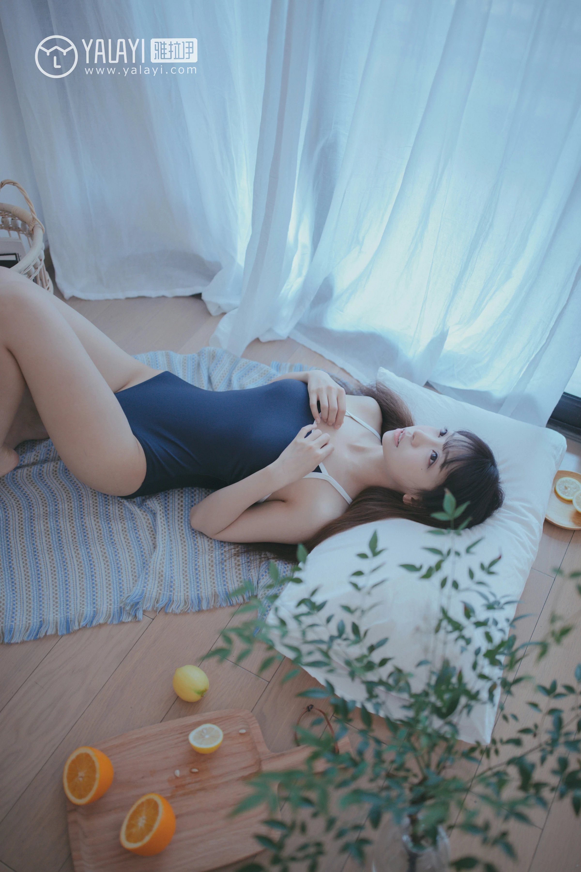 [YALAYI雅拉伊]NO.068 蓝帘幽梦 水花儿 蓝色连体运动内衣性感私房写真集第9张