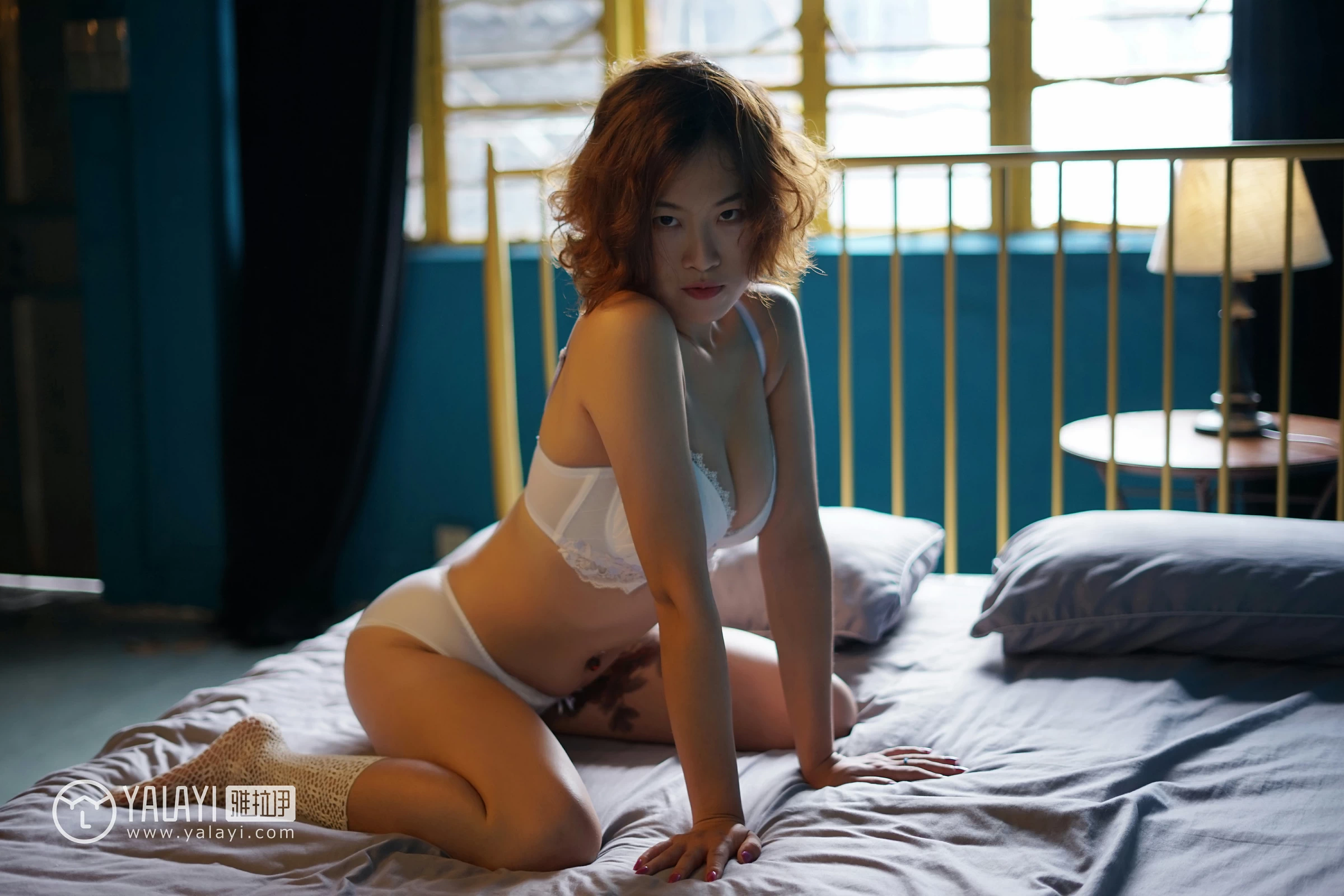 [YALAYI雅拉伊]NO.080 你是大海 泡芙 红色连衣裙加白色蕾丝内衣性感私房写真集第12张