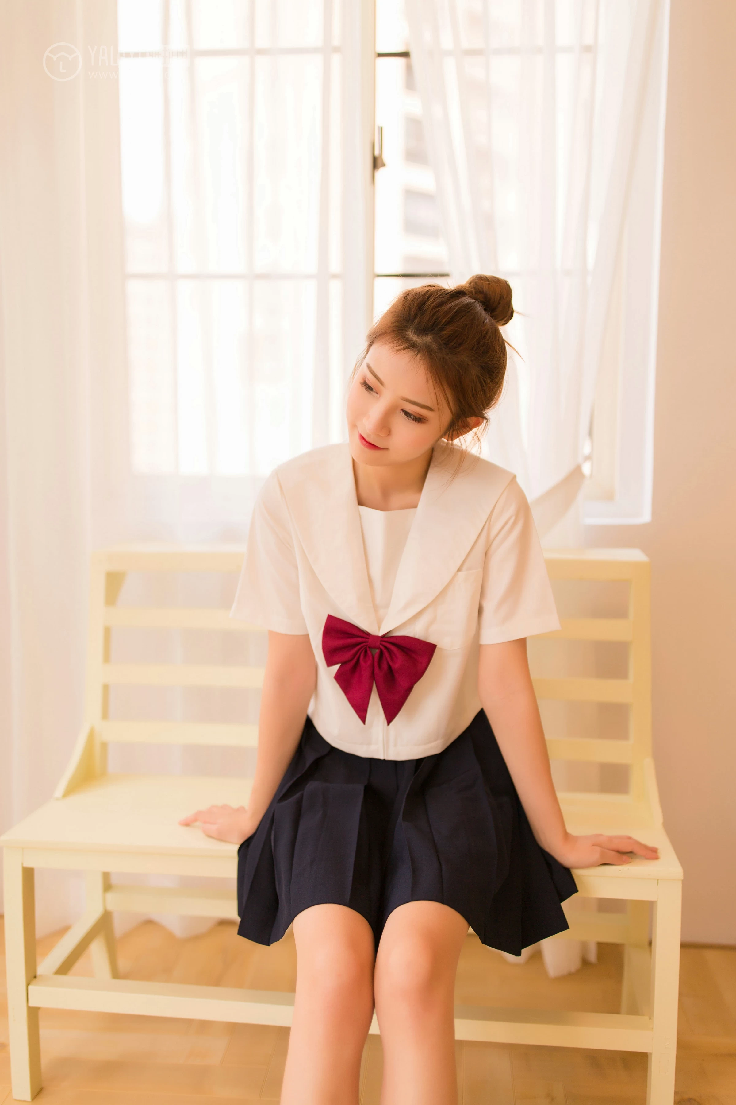 [YALAYI雅拉伊]NO.115 念念不忘 丸糯糯 高中女生制服与黑色短裙清纯私房写真集第2张