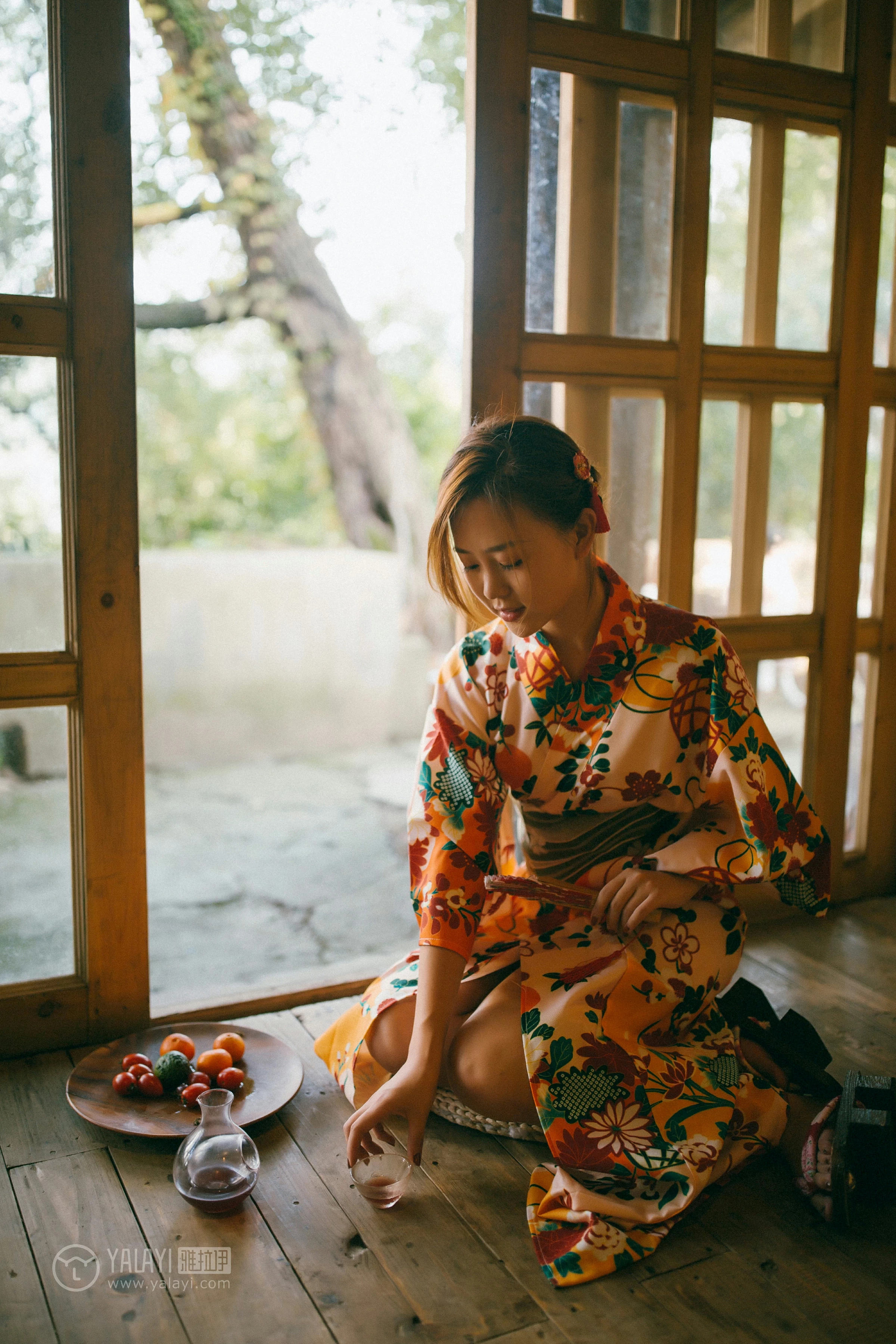 [YALAYI雅拉伊]NO.140 日清和室 张雨青 碎花和服性感私房写真集第2张