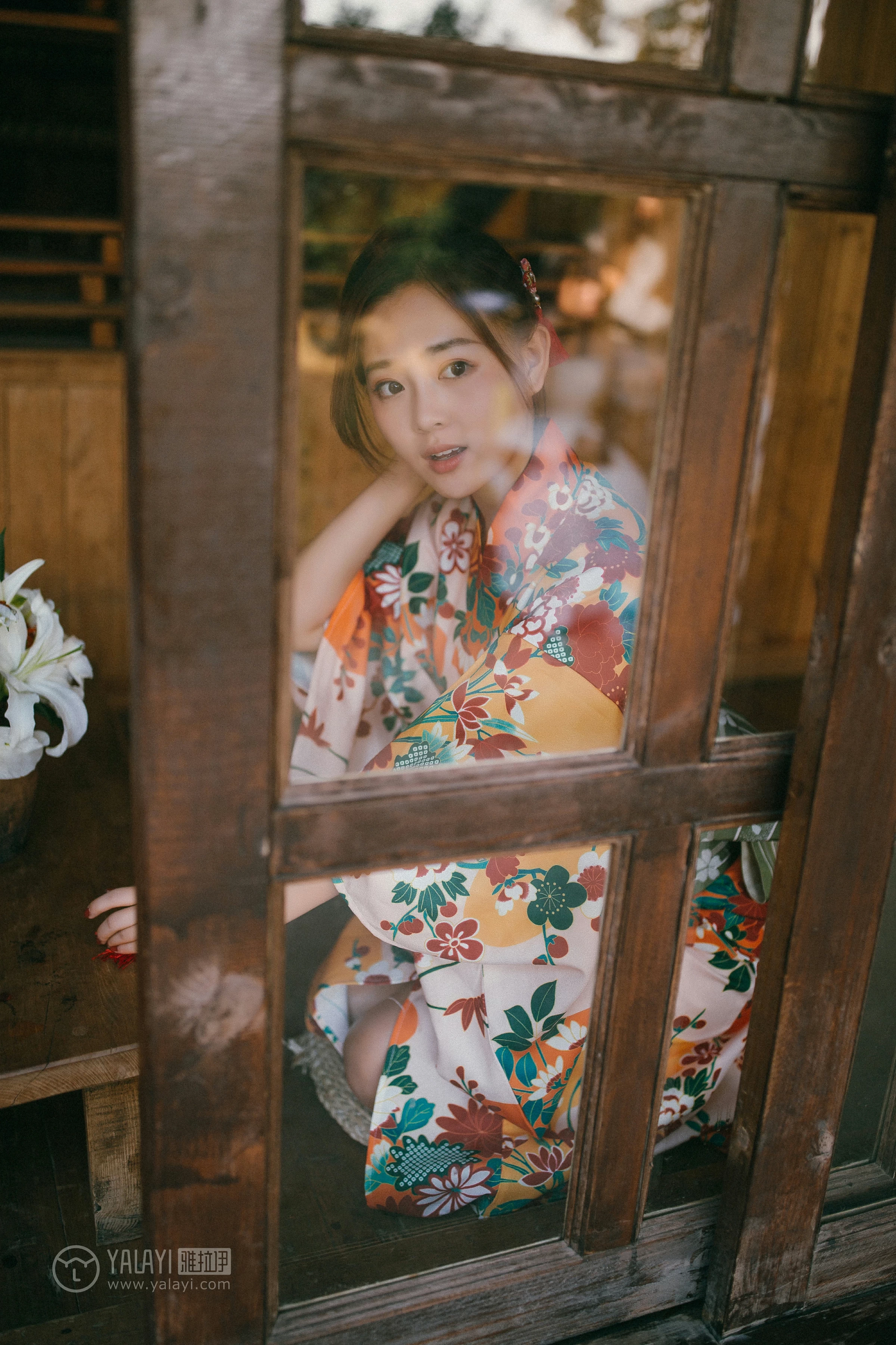 [YALAYI雅拉伊]NO.140 日清和室 张雨青 碎花和服性感私房写真集第8张