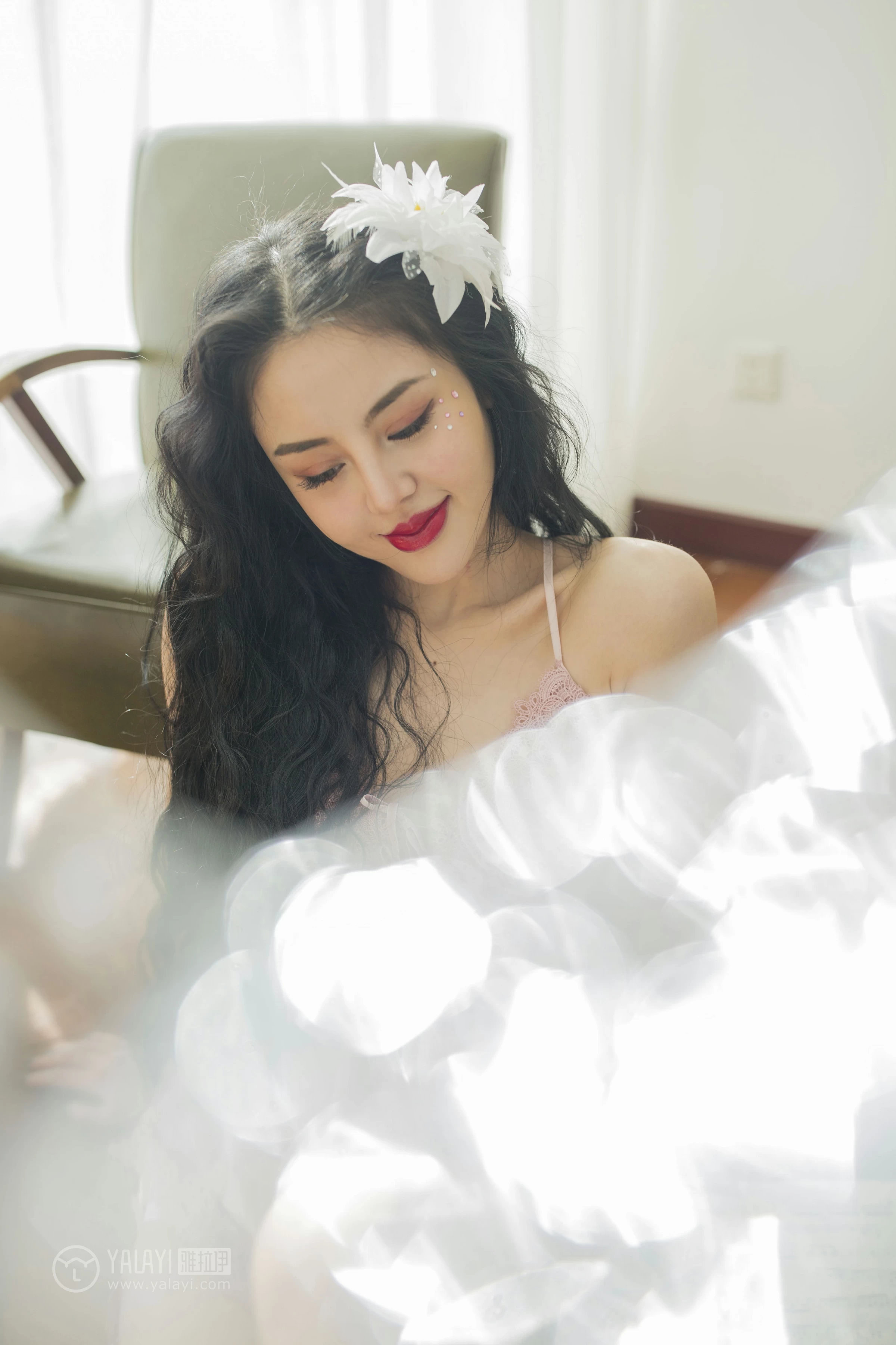 [YALAYI雅拉伊]NO.150 橘色的暖阳花 凉儿 粉色透视情趣蕾丝睡衣性感私房写真集第10张