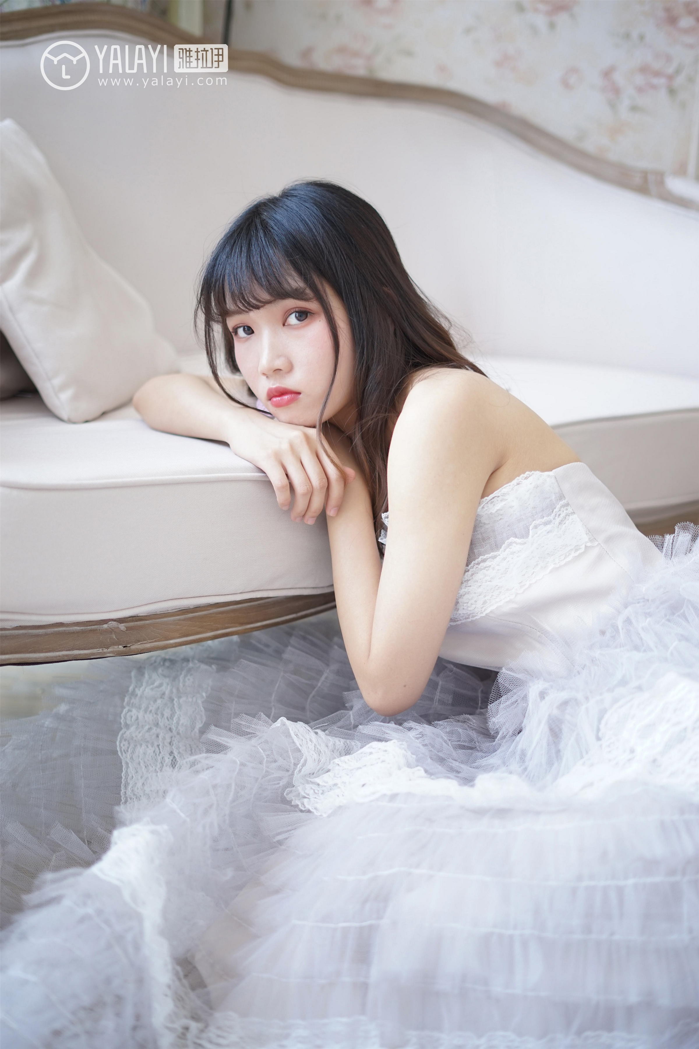 [YALAYI雅拉伊]NO.003 小公主的薄纱裙 公主小兔子 白色透视抹胸连衣裙性感私房写真集第7张