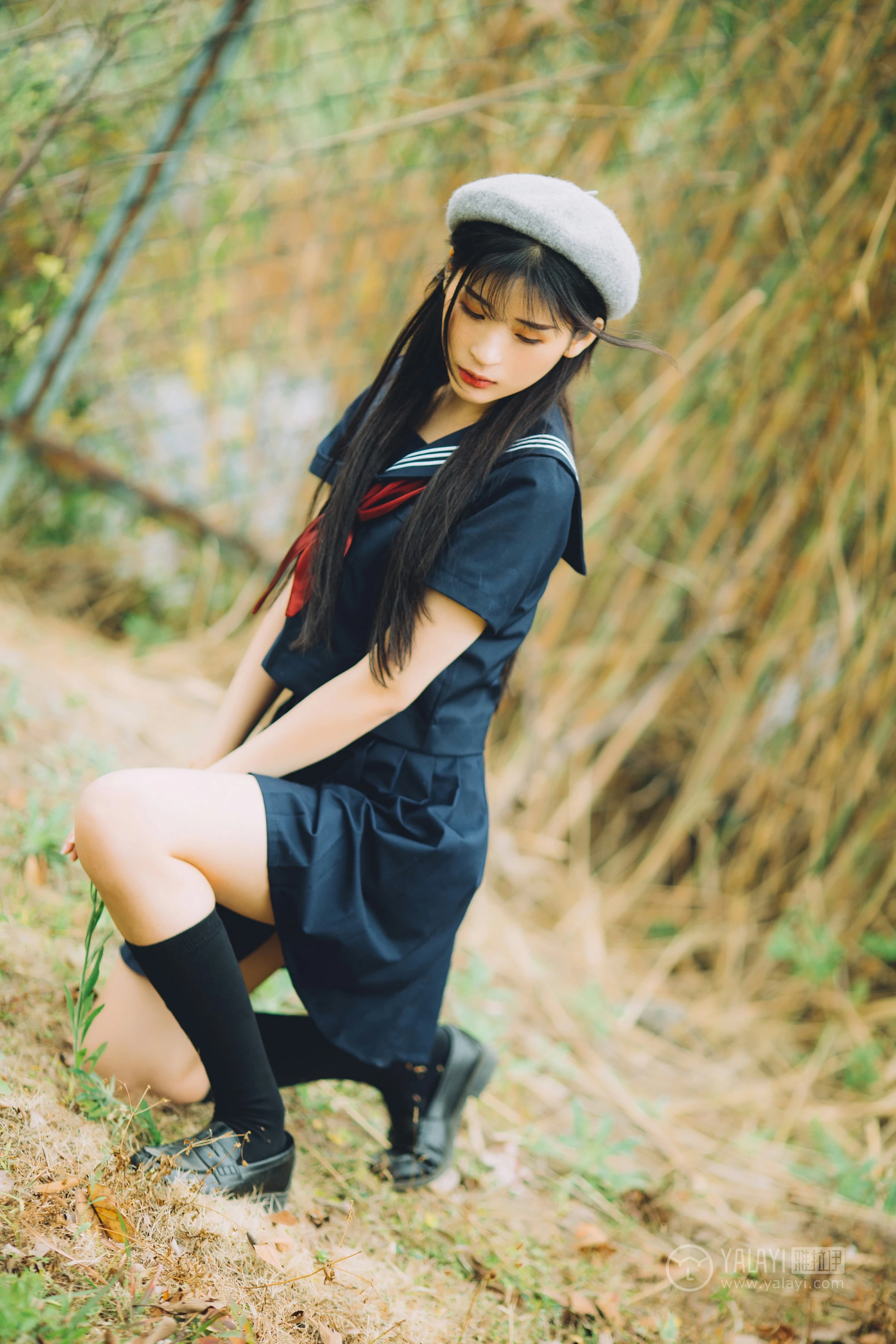 [YALAYI雅拉伊]No.189 青涩岁月 阿惜 蓝色情趣高中女生制服加短裙性感私房写真集第14张