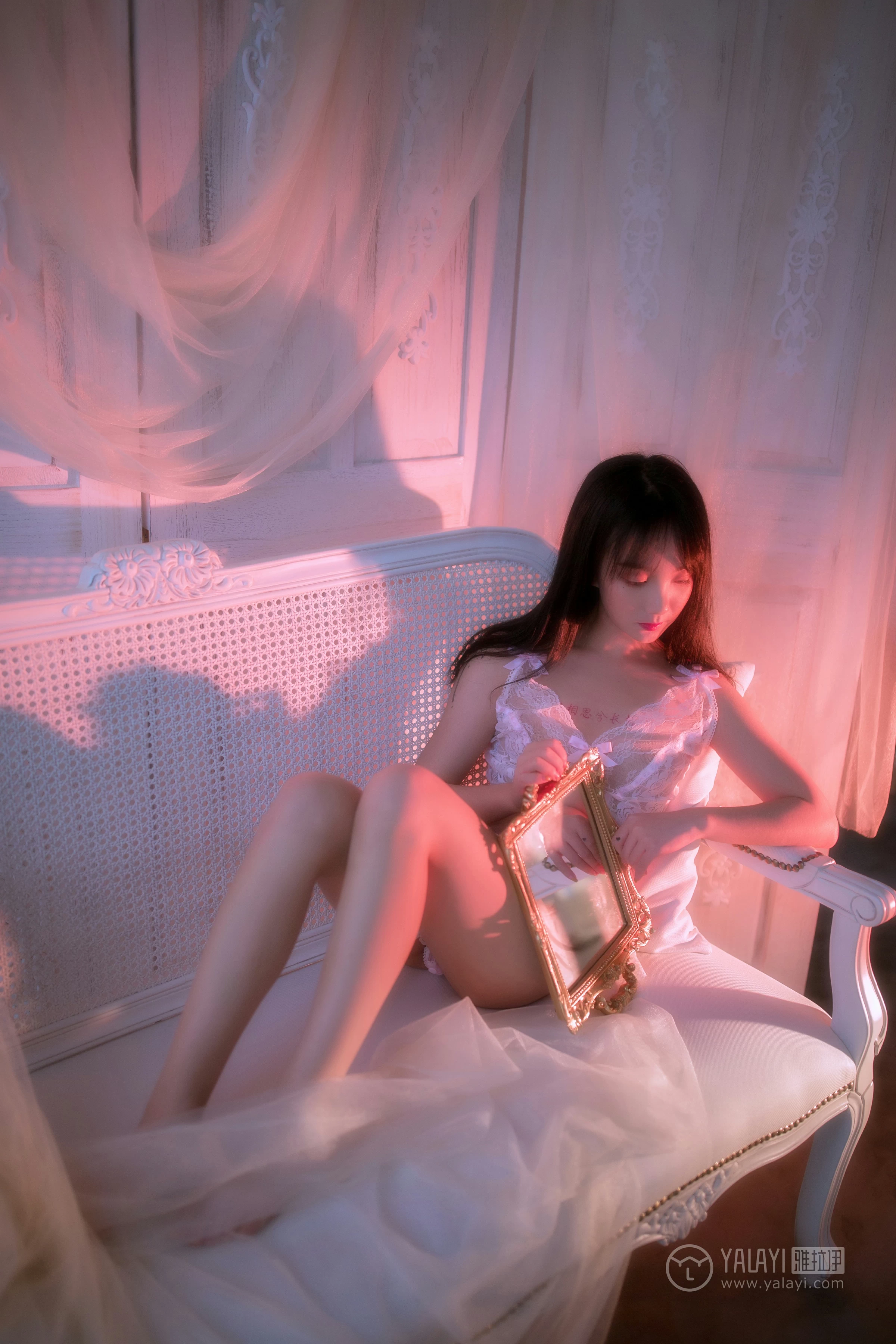 [YALAYI雅拉伊]No.195 相思夜 夏夏 白色透视情趣内衣性感私房写真集第5张